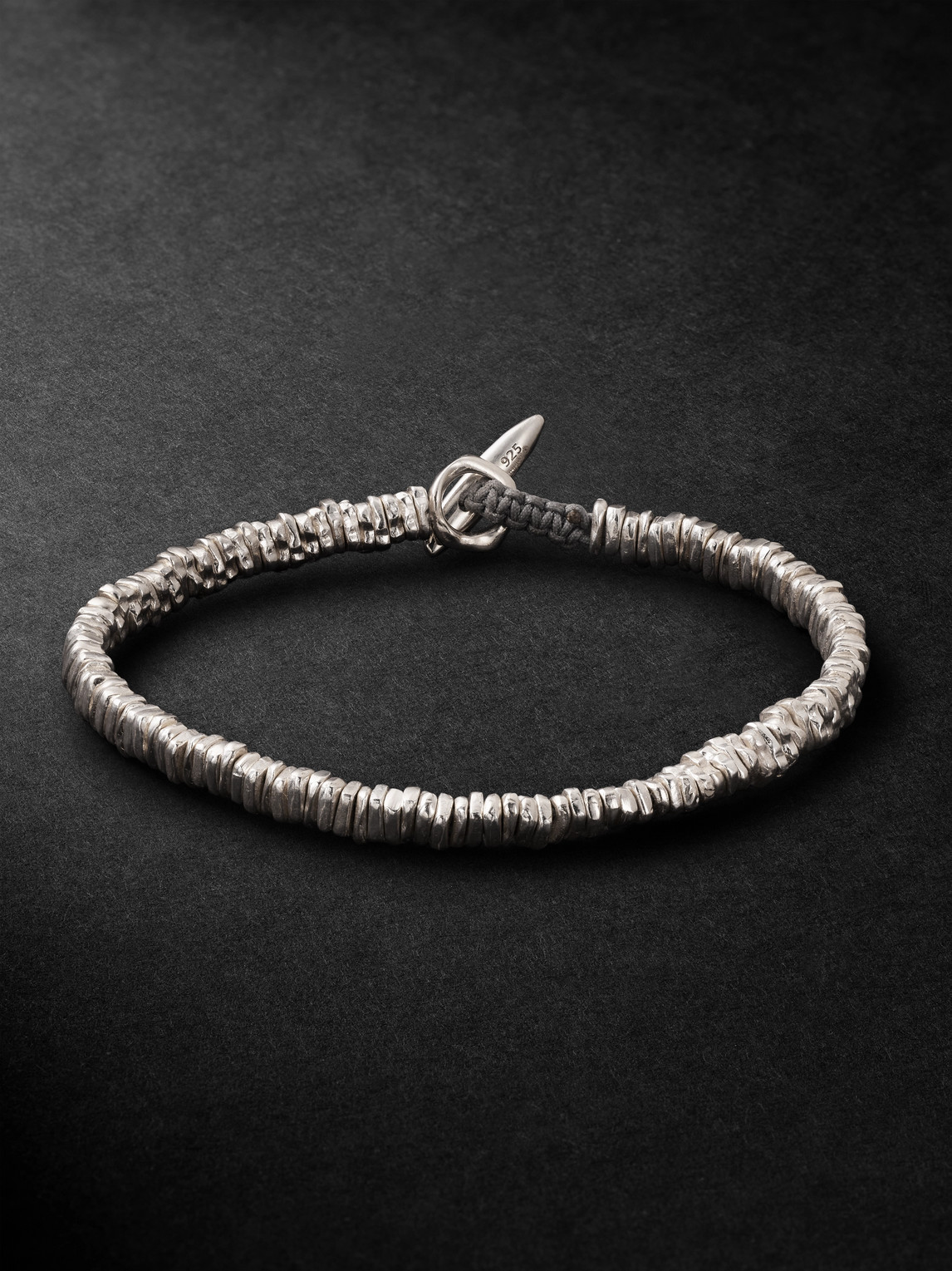M. COHEN eander Cord and Sterling Silver Beaded Braceleten