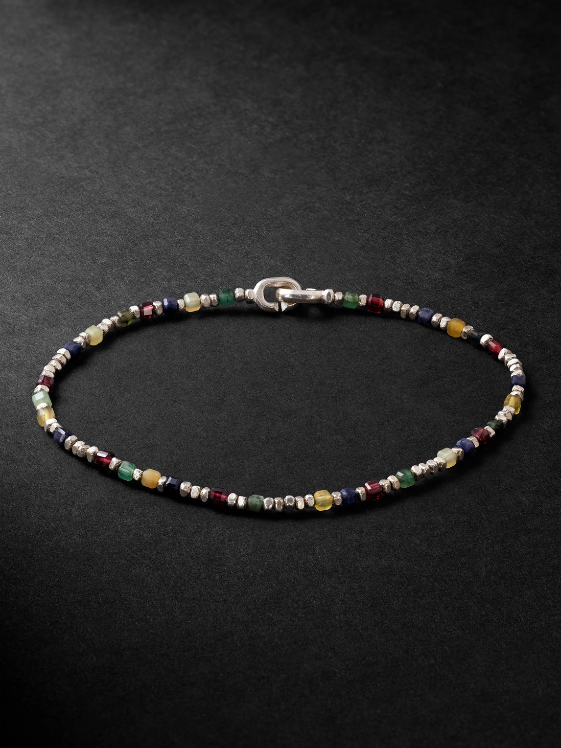 M. COHEN Percep terling ilver Agate Beaded Bracelet - Men