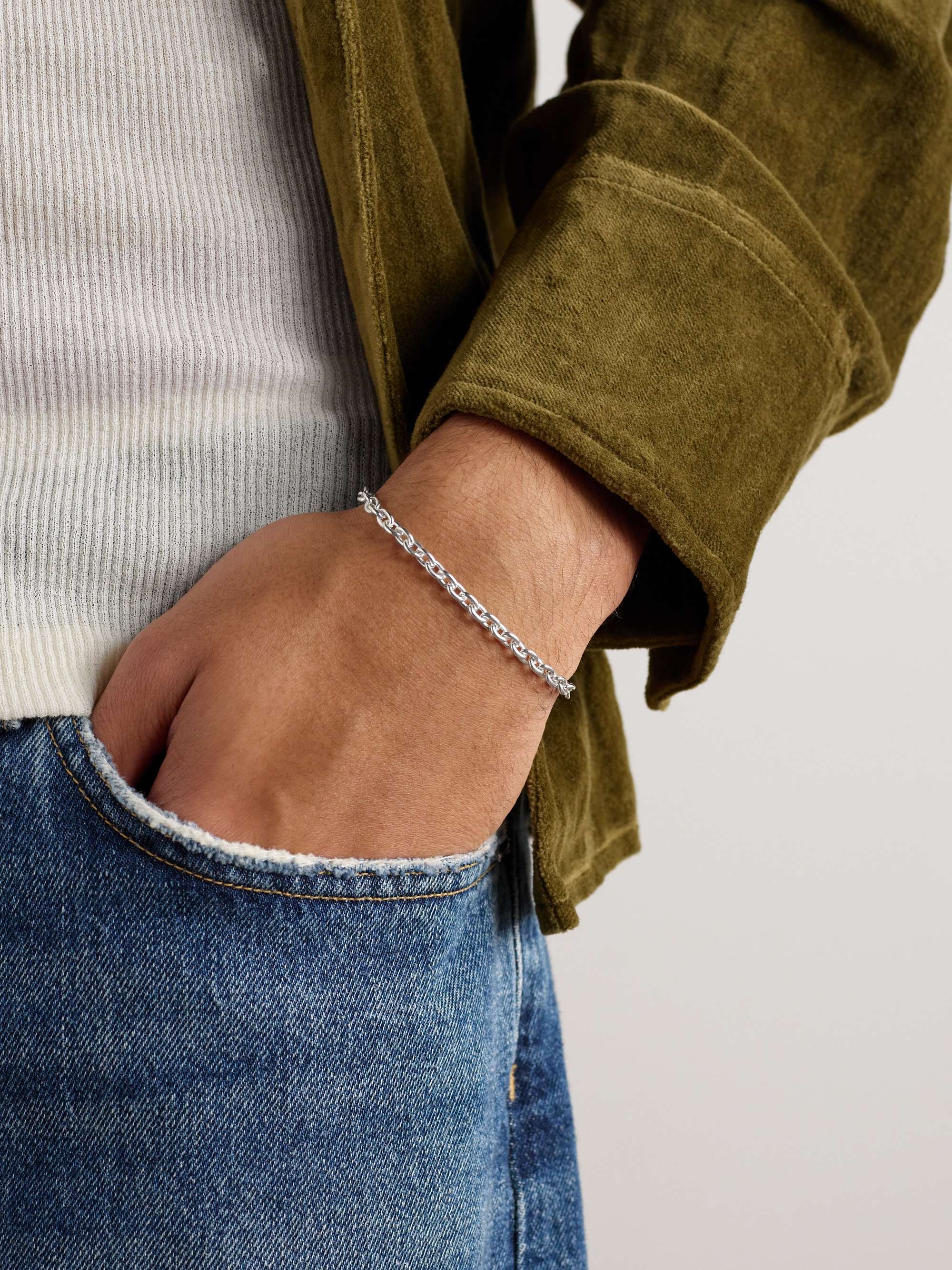 Men Women Oxidized Sterling Silver Feather Bracelet 6.8