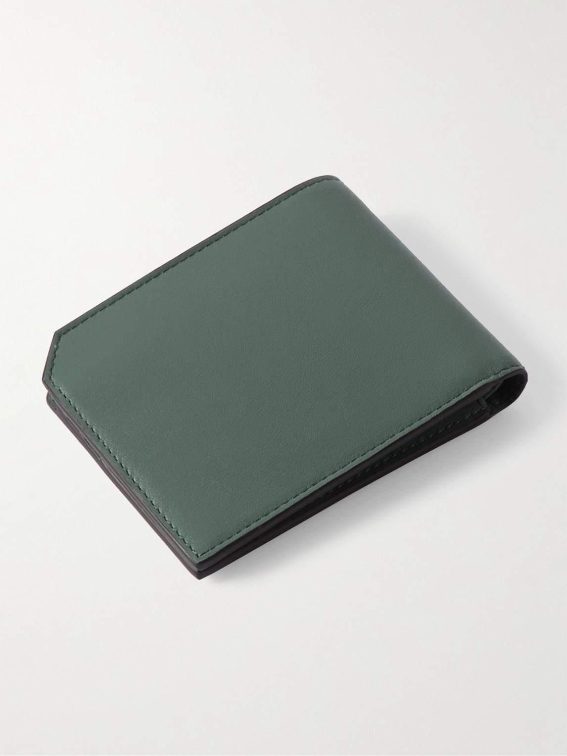 Montblanc Full-grain Leather Blillfold Wallet In Green