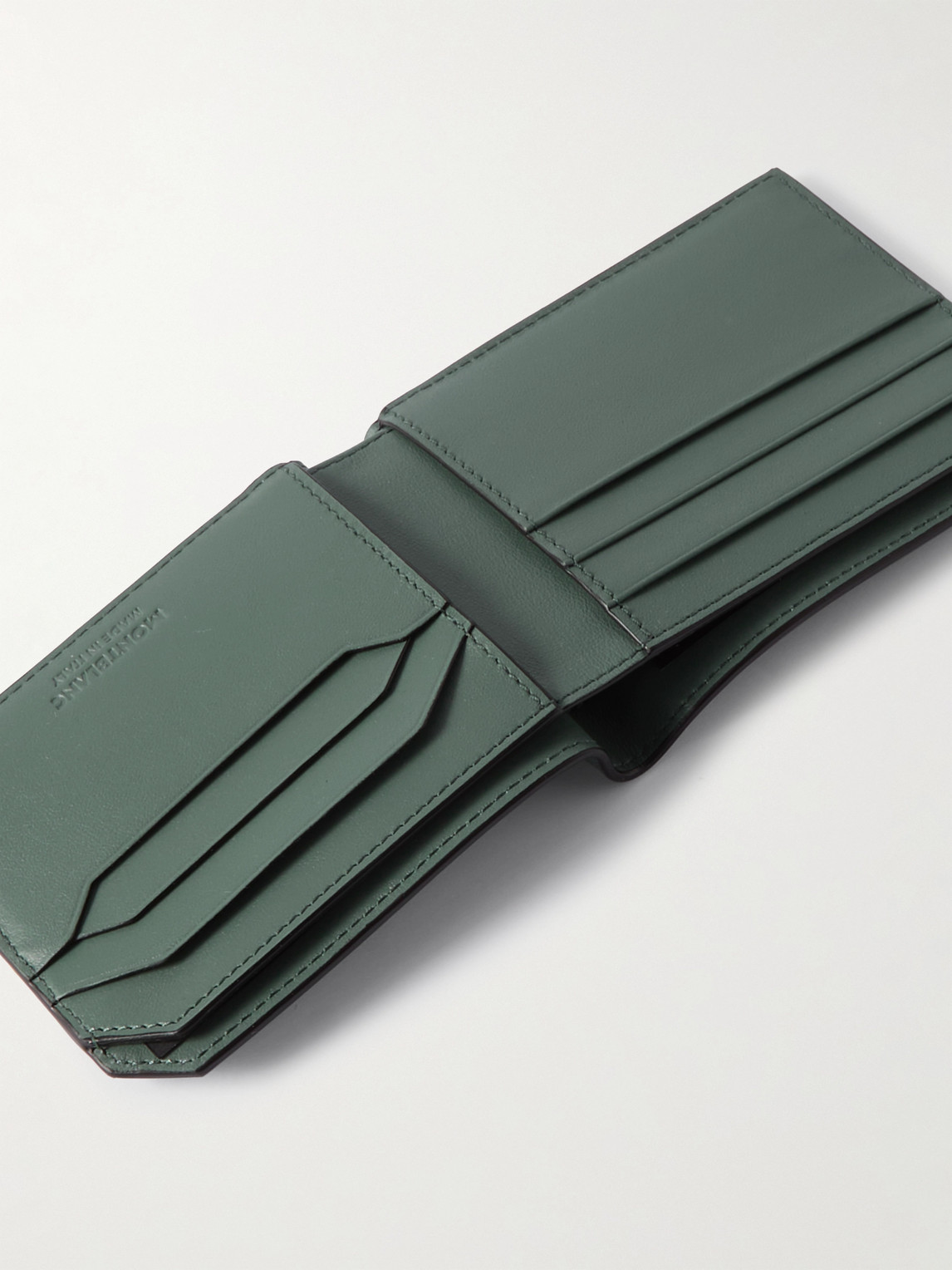 Montblanc Full-grain Leather Blillfold Wallet In Green