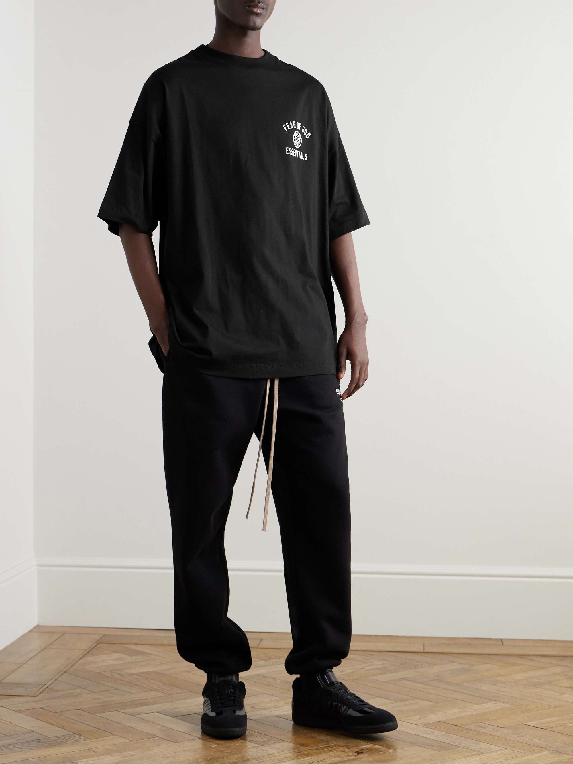 FEAR OF GOD ESSENTIALS Logo-Print Appliquéd Cotton-Jersey T
