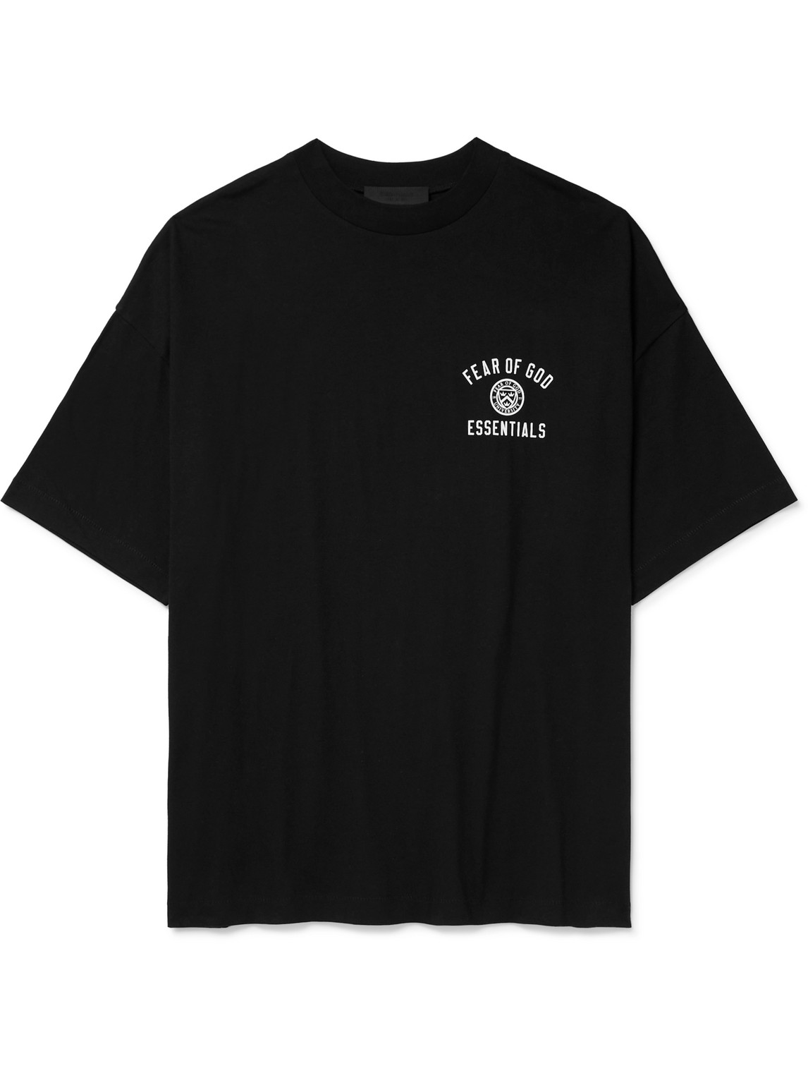 Essentials Logo-print Appliquéd Cotton-jersey T-shirt In Black