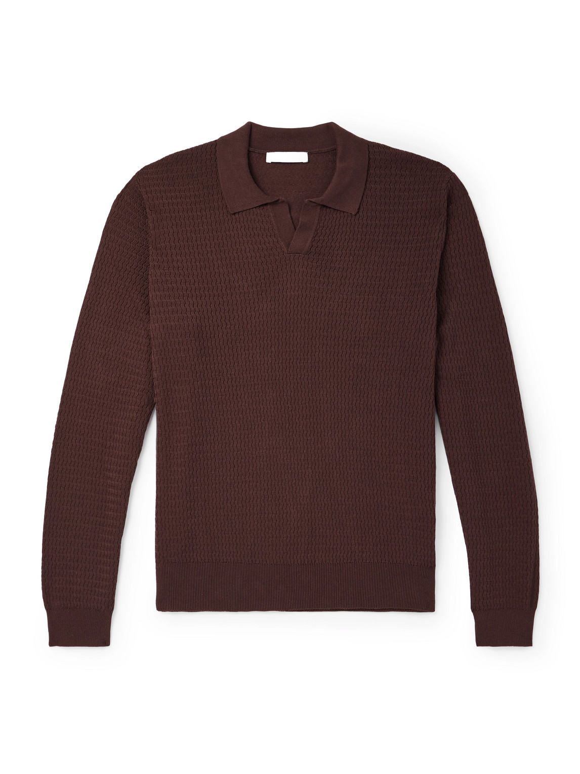 Textured Cotton and Silk-Blend Polo Shirt