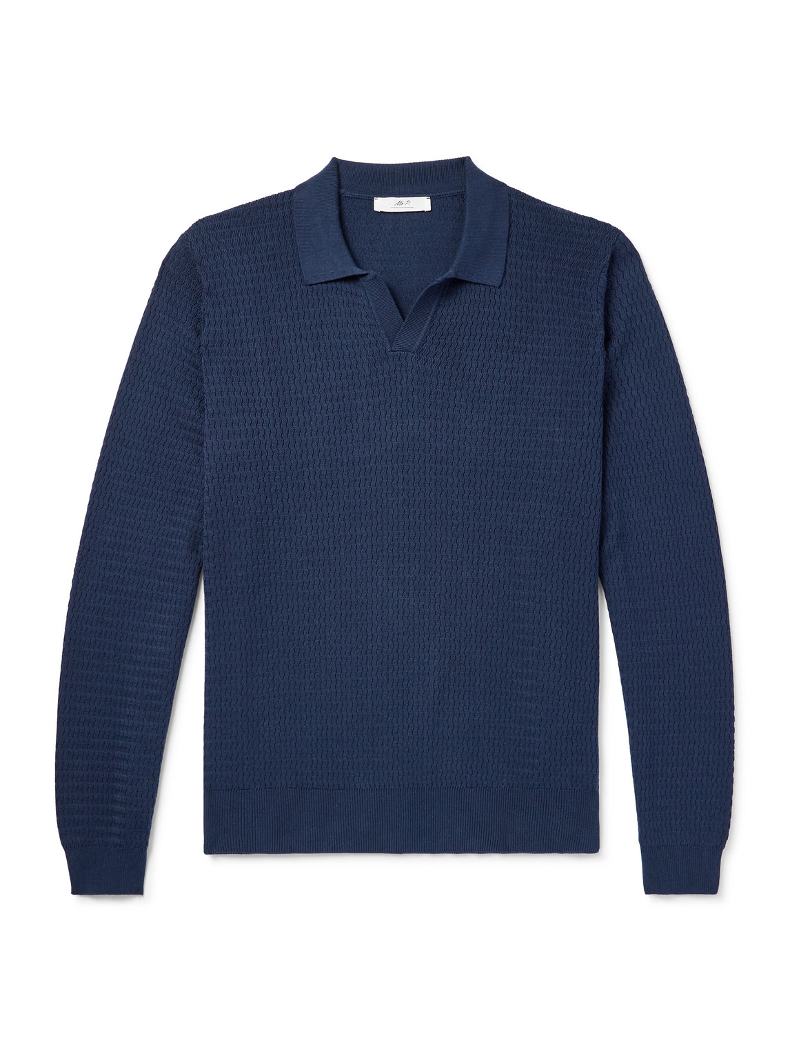 Textured Cotton and Silk-Blend Polo Shirt