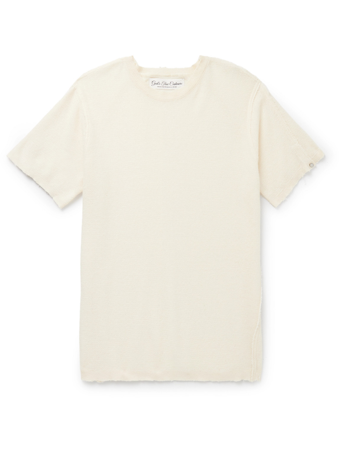 God's True Cashmere Bubble Distressed Cashmere-gauze T-shirt In Neutrals