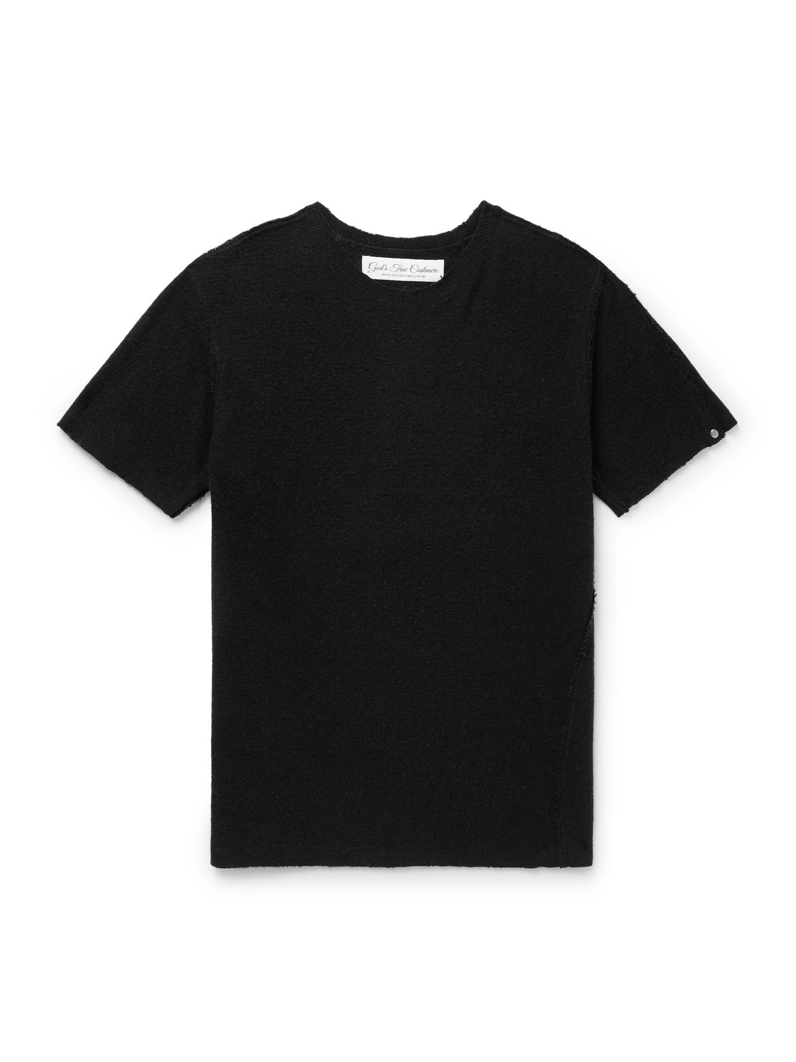 GOD'S TRUE CASHMERE BUBBLE DISTRESSED CASHMERE-GAUZE T-SHIRT