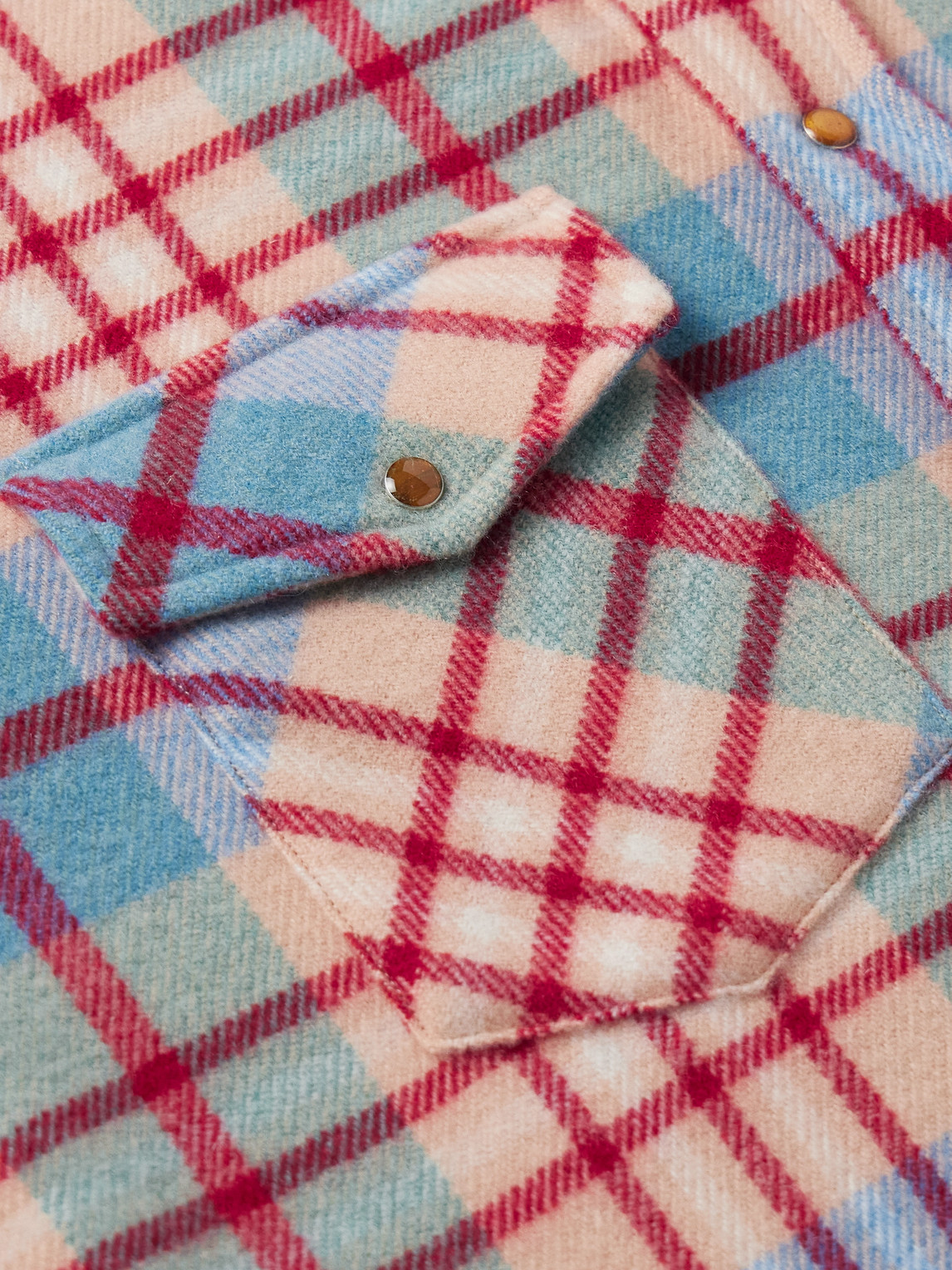 God's True Cashmere Checked Cashmere Shirt In Blue
