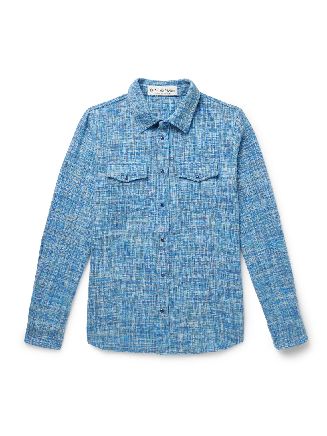 God's True Cashmere Space-dyed Cashmere Shirt In Blue