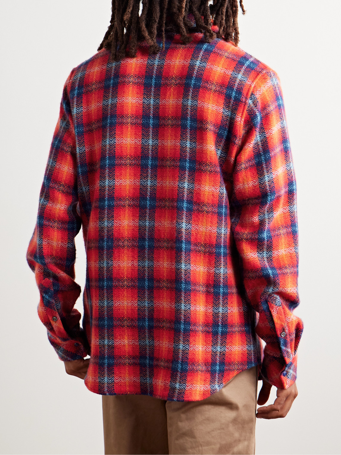 God's True Cashmere Checked Cashmere Shirt In Red