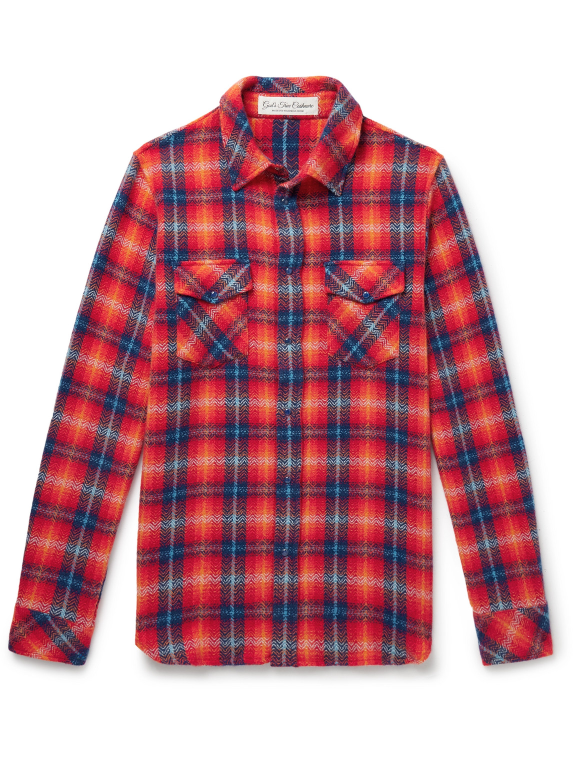 God's True Cashmere Checked Cashmere Shirt In Red