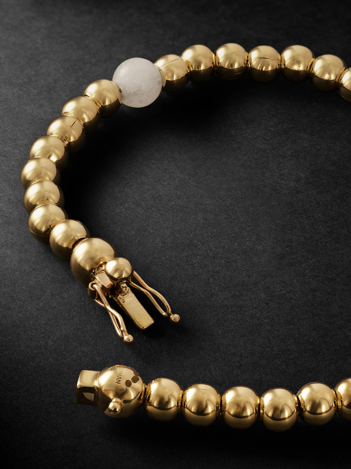 Pattaraphan Tri Anya Baby Cycle 14-karat Gold Moonstone Bracelet In Gold