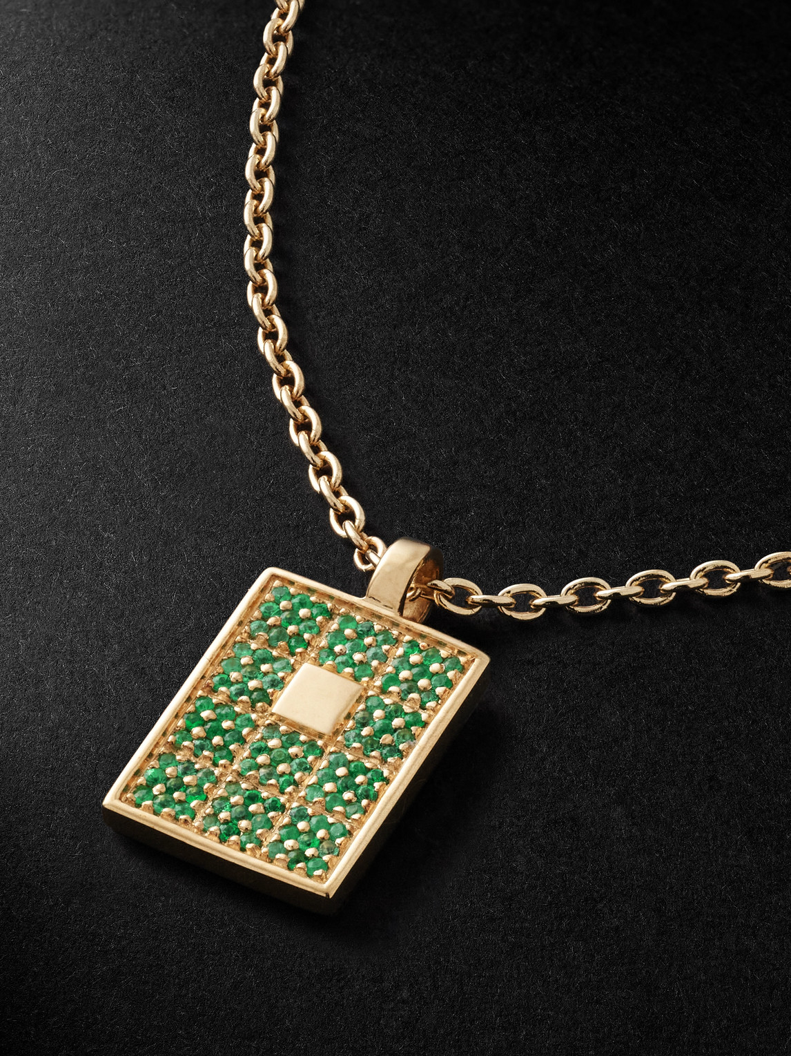 Pattaraphan Reverse Pavè Chata Id 14-karat Gold And Emerald Pendant Necklace In Gold