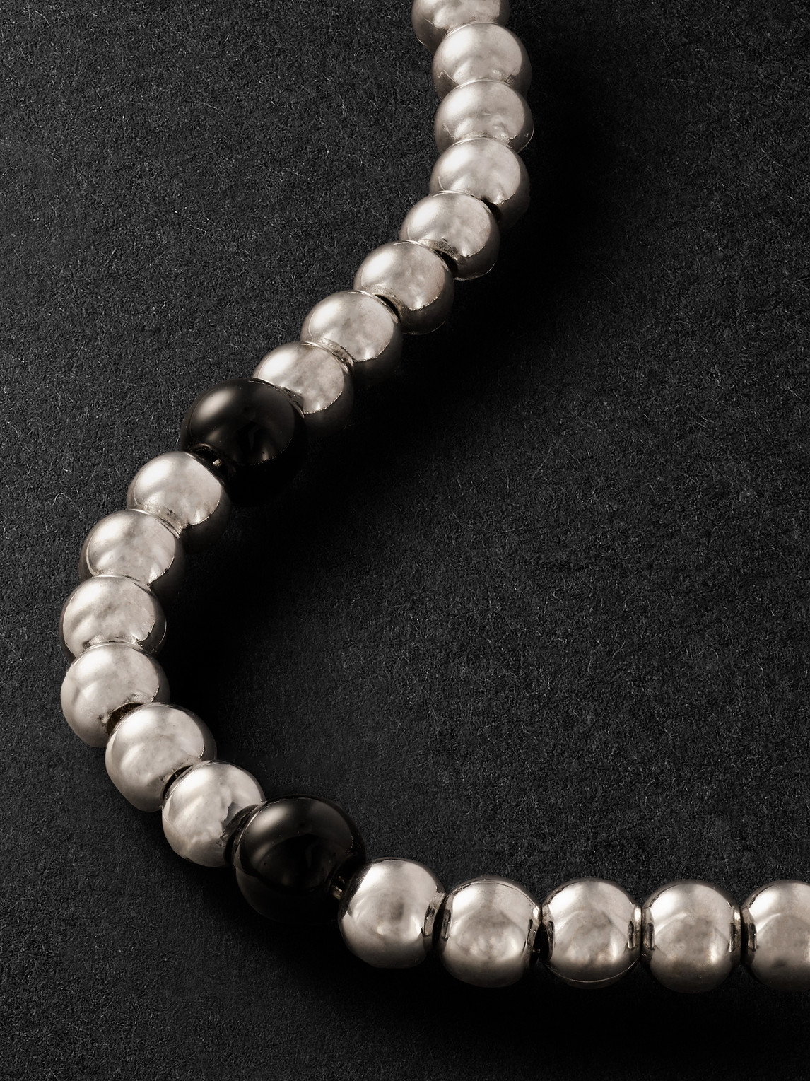 Pattaraphan Tri Anya Baby Cycle 14-karat White Gold Onyx Bracelet In Silver