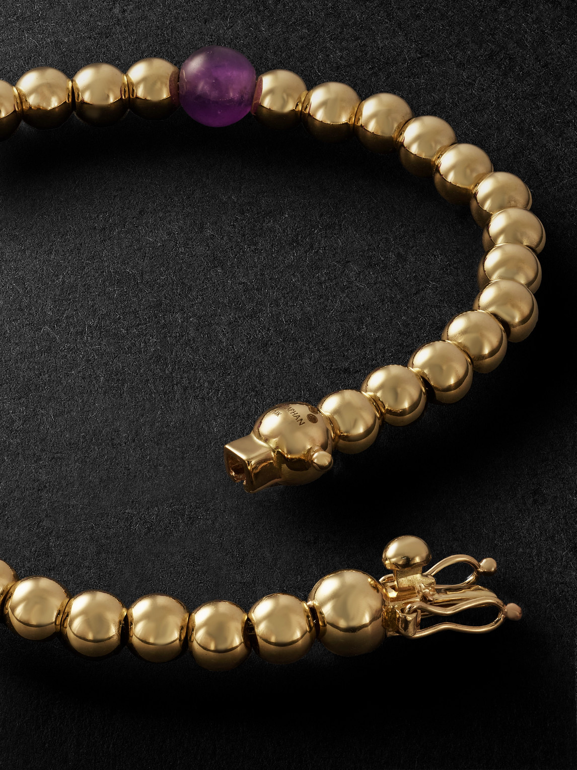 Pattaraphan Tri Anya Baby Cycle 14-karat Gold Amethyst Bracelet In Gold