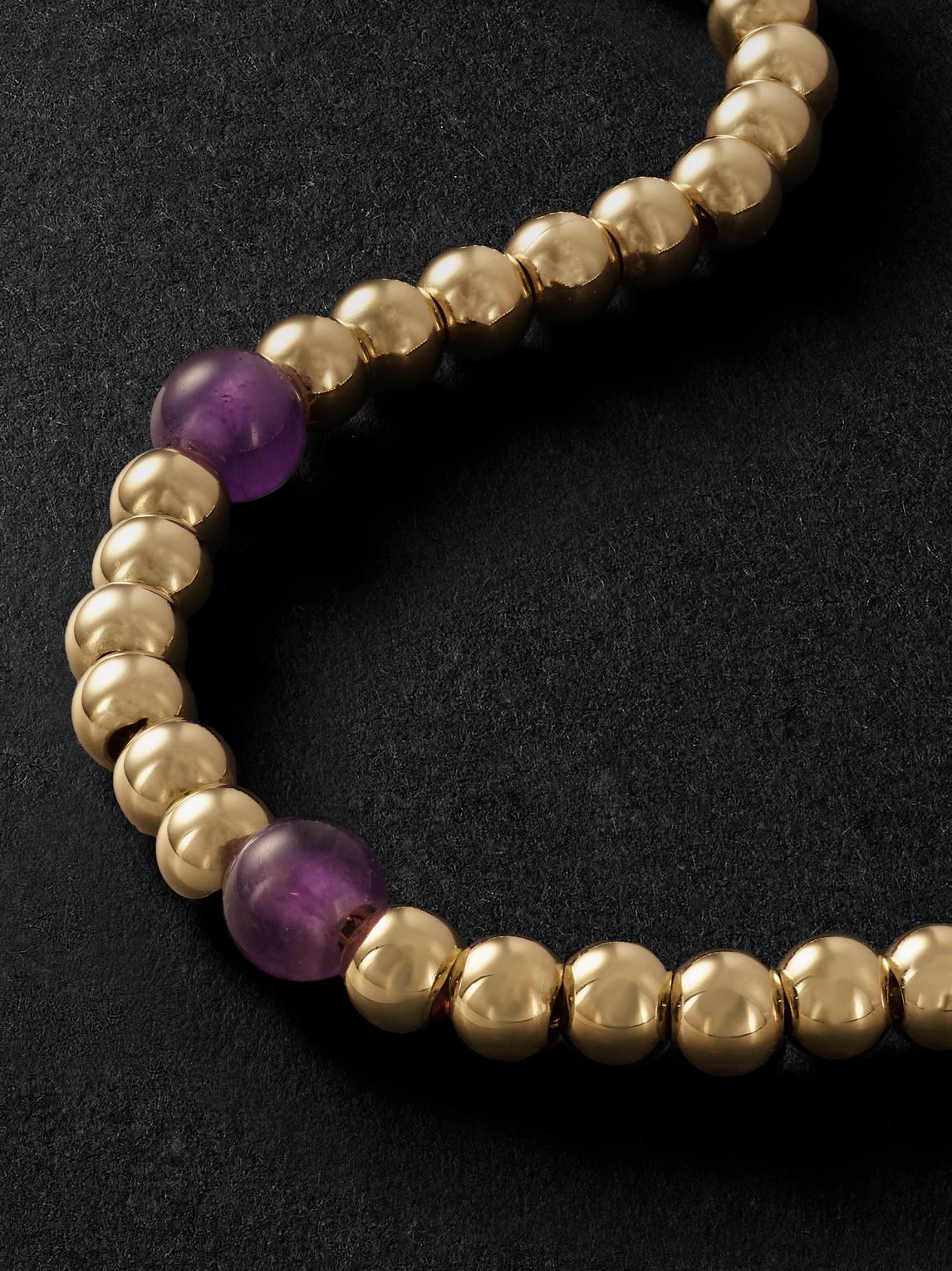 Pattaraphan Tri Anya Baby Cycle 14-karat Gold Amethyst Bracelet In Gold