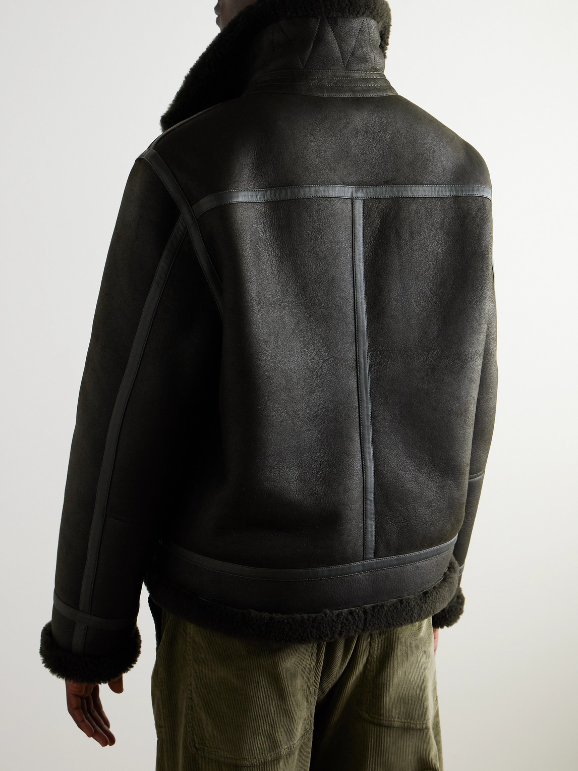  Mr P. - Shearling Aviator Jacket - Men - Green - M 