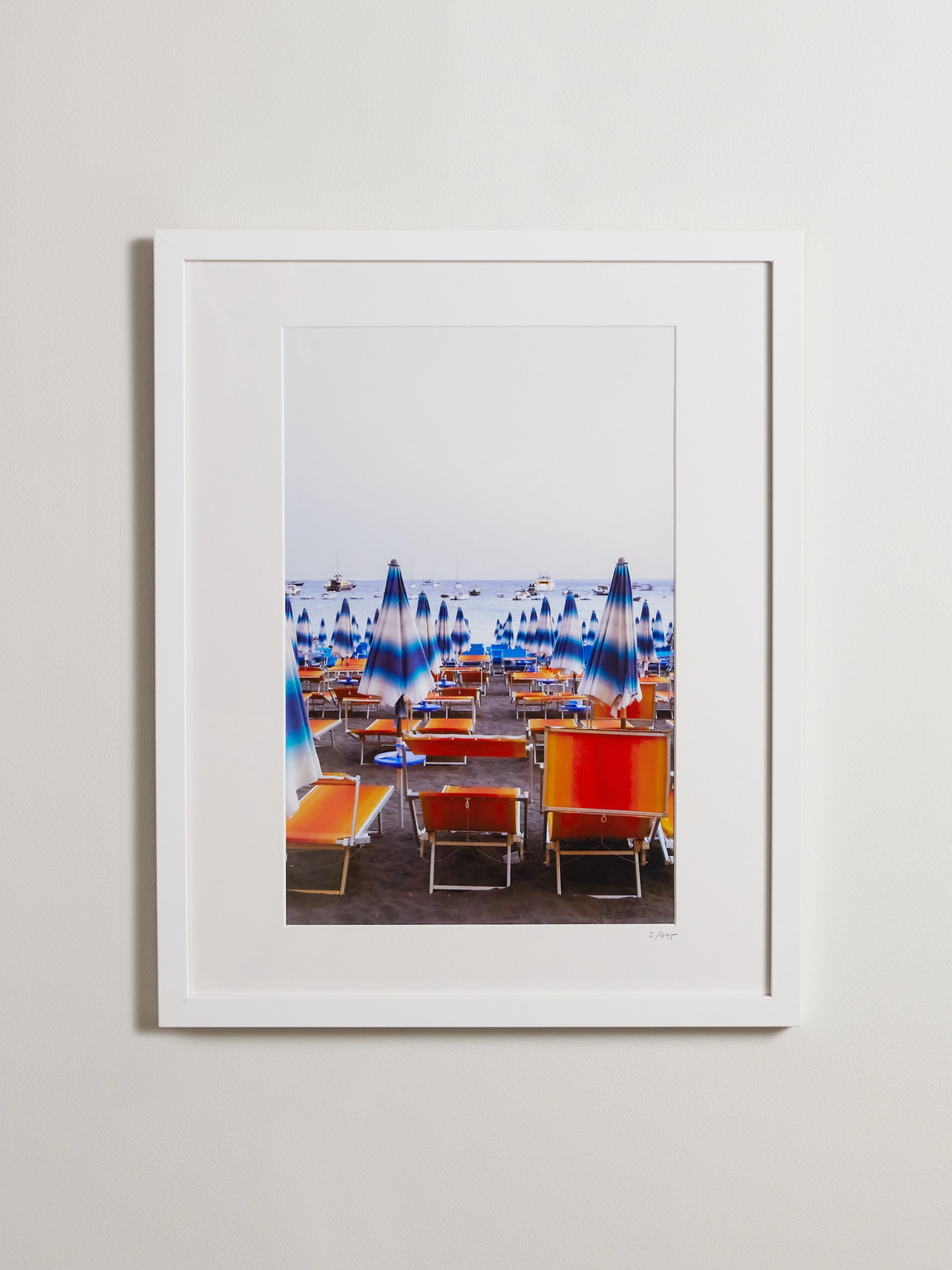Framed 2022 Spiagga Grande Umbrellas Print, 16'' x 20''