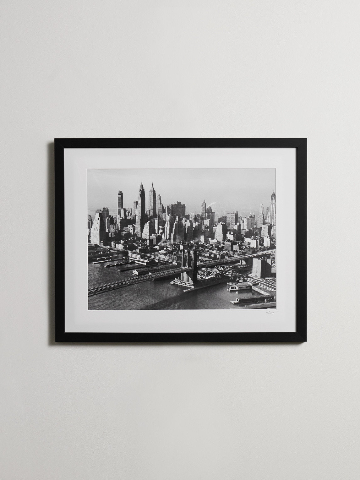 Framed 1956 Overview of Brooklyn Bridge Print, 16" x 20"