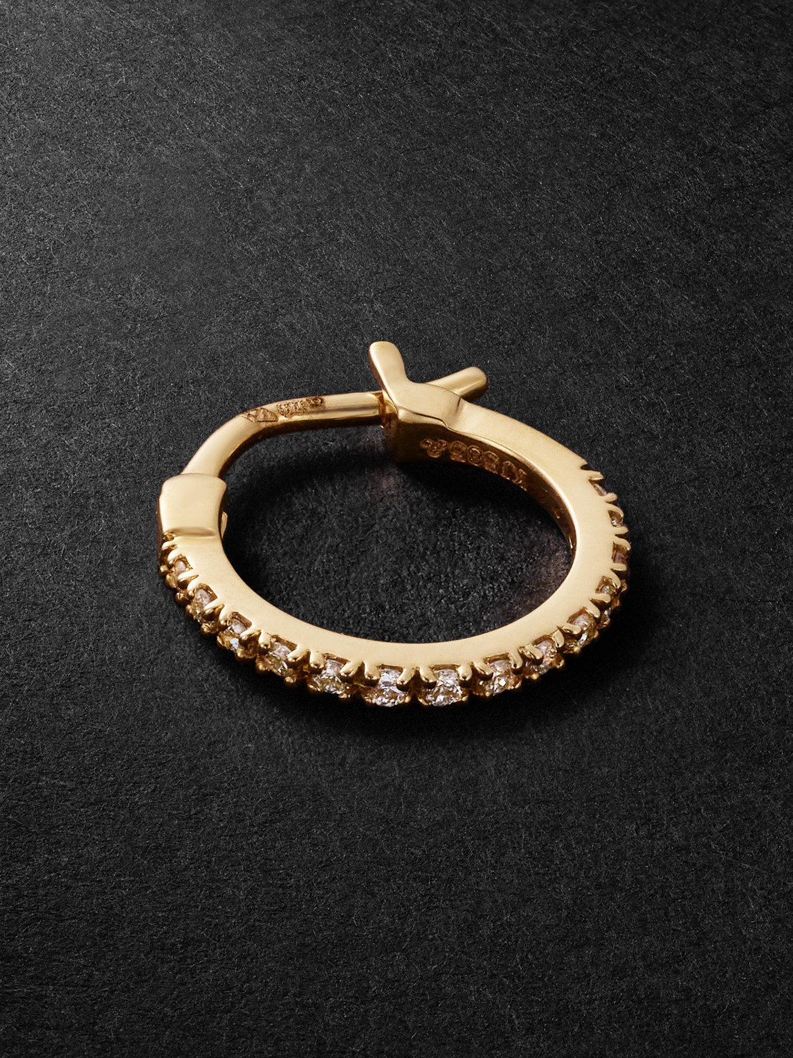 KOLOURS JEWELRY Luna Spectra Small 14-Karat Gold Diamond Single Hoop Earring - Men