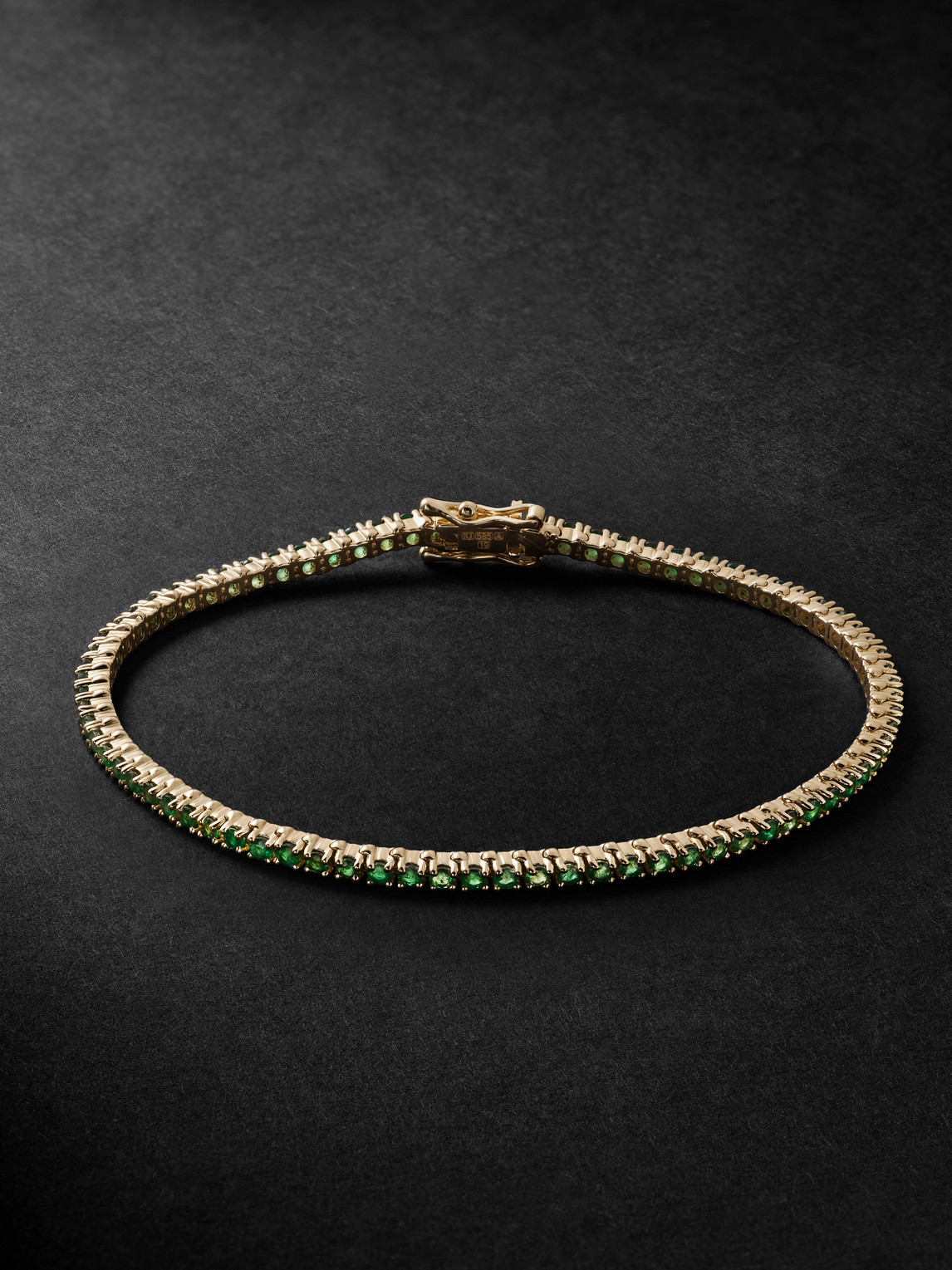KOLOURS JEWELRY Spectra Gold Emerald Tennis Bracelet - Men
