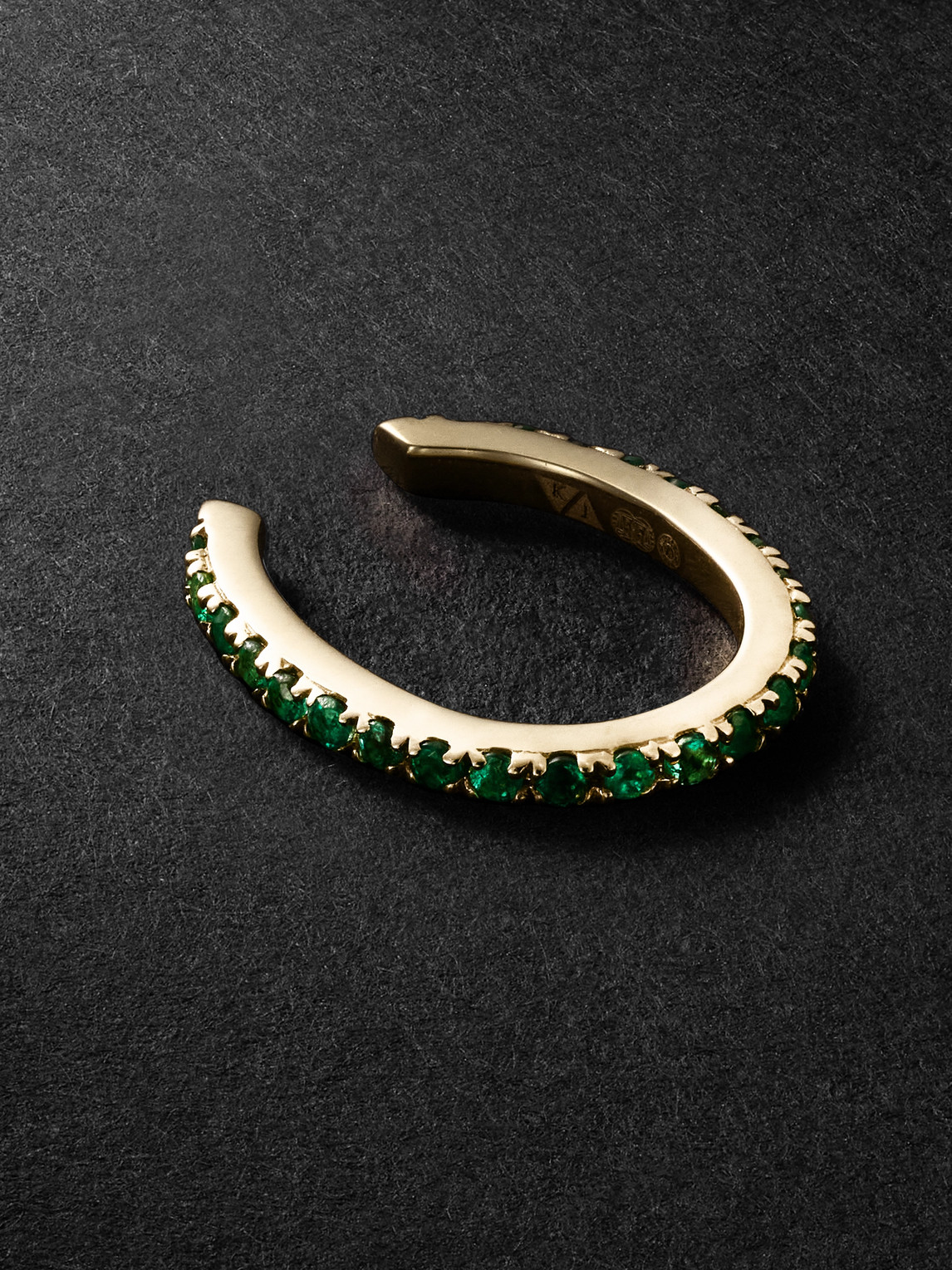 KOLOURS JEWELRY Spectra Oval 14-Karat Gold Emerald Ear Cuff - Men