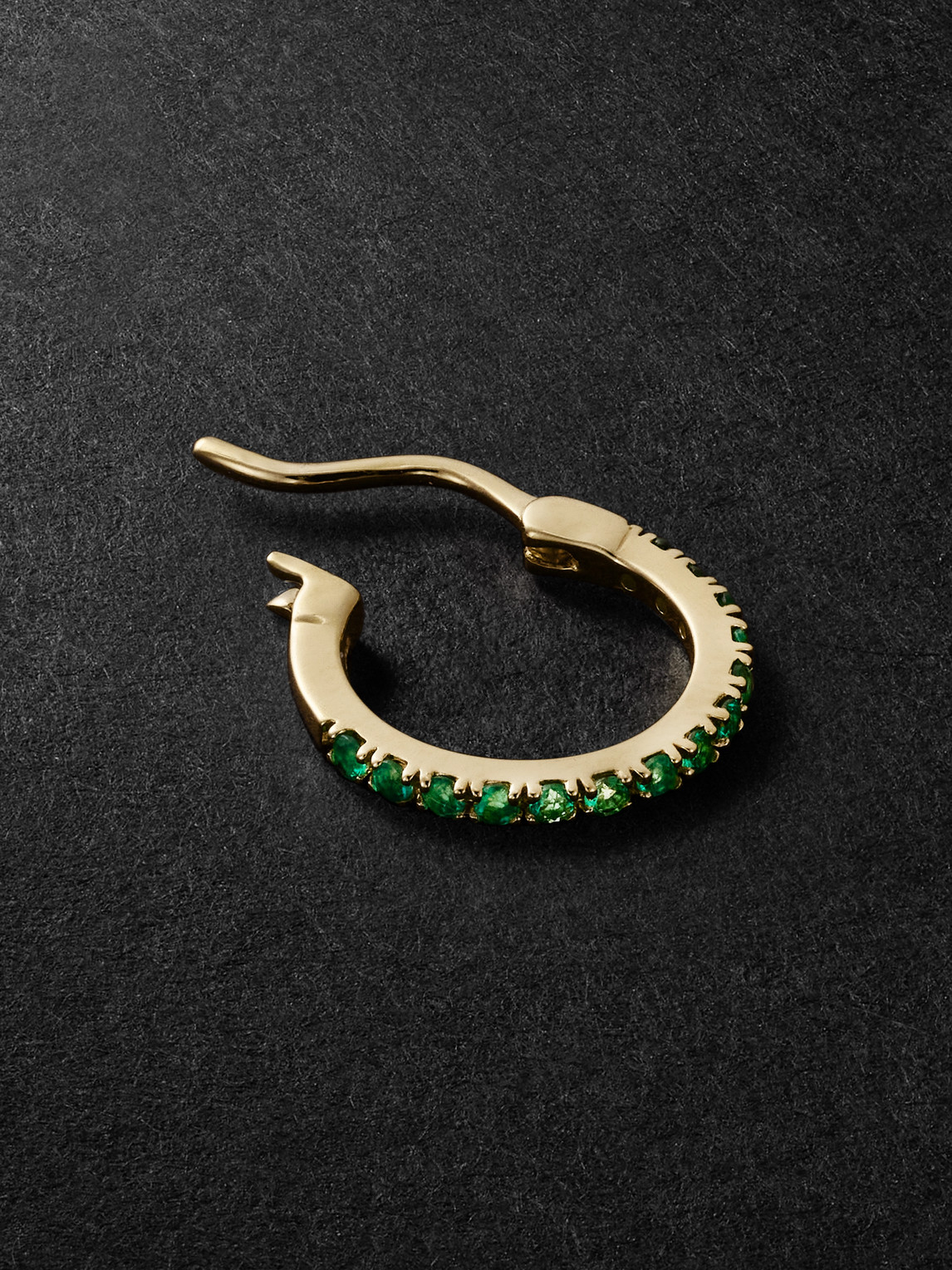 Kolours Jewelry Spectra Small Gold Emerald Single Hoop Earring In Gold