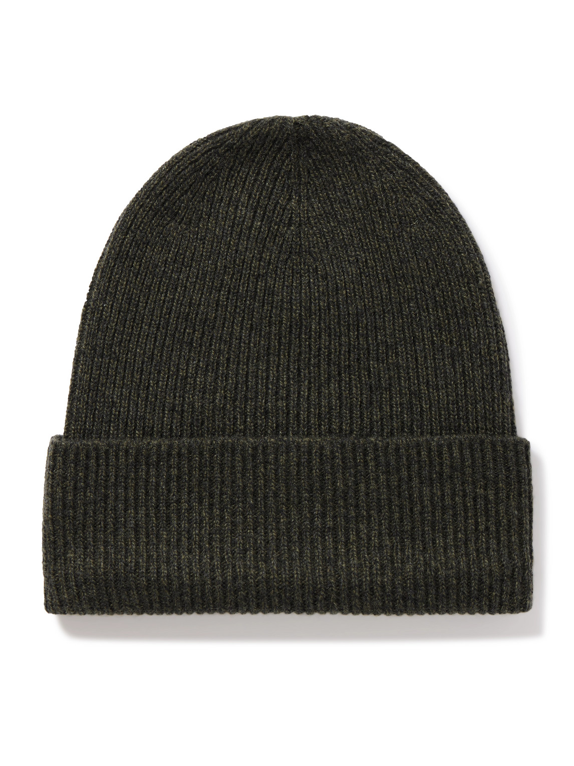 Johnstons Of Elgin Ribbed Cashmere Beanie In Green