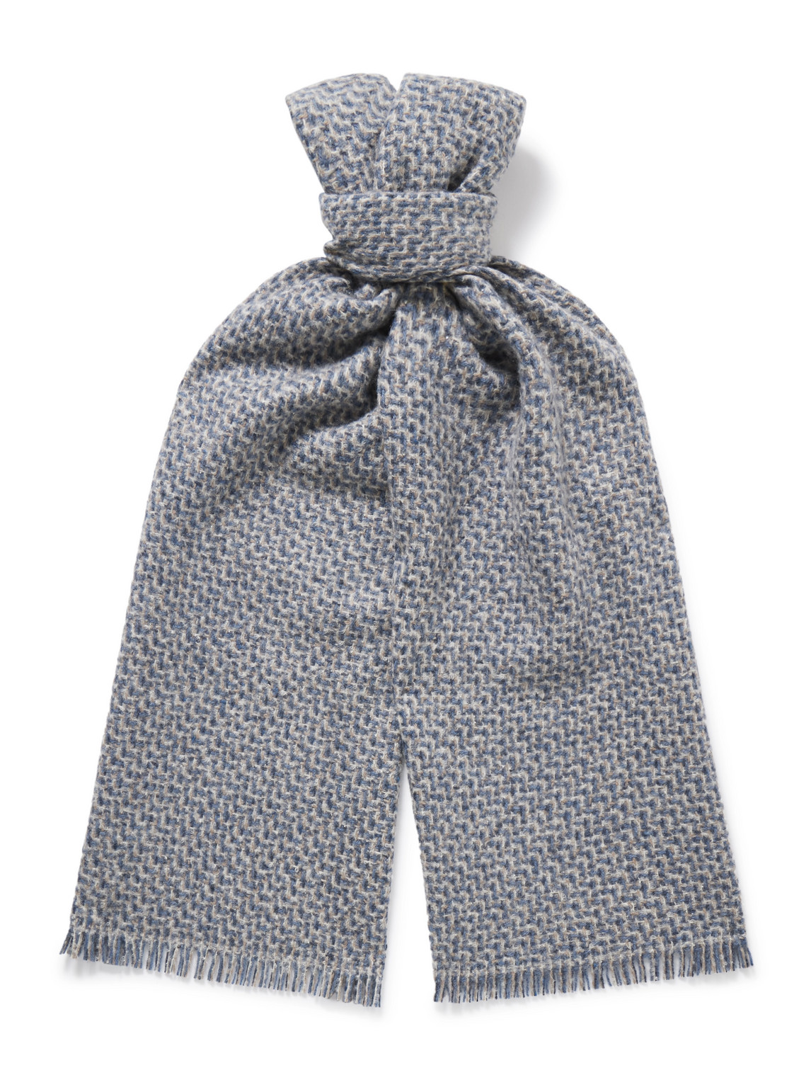 Johnstons Of Elgin Cashmere And Silk-blend Scarf In Blue