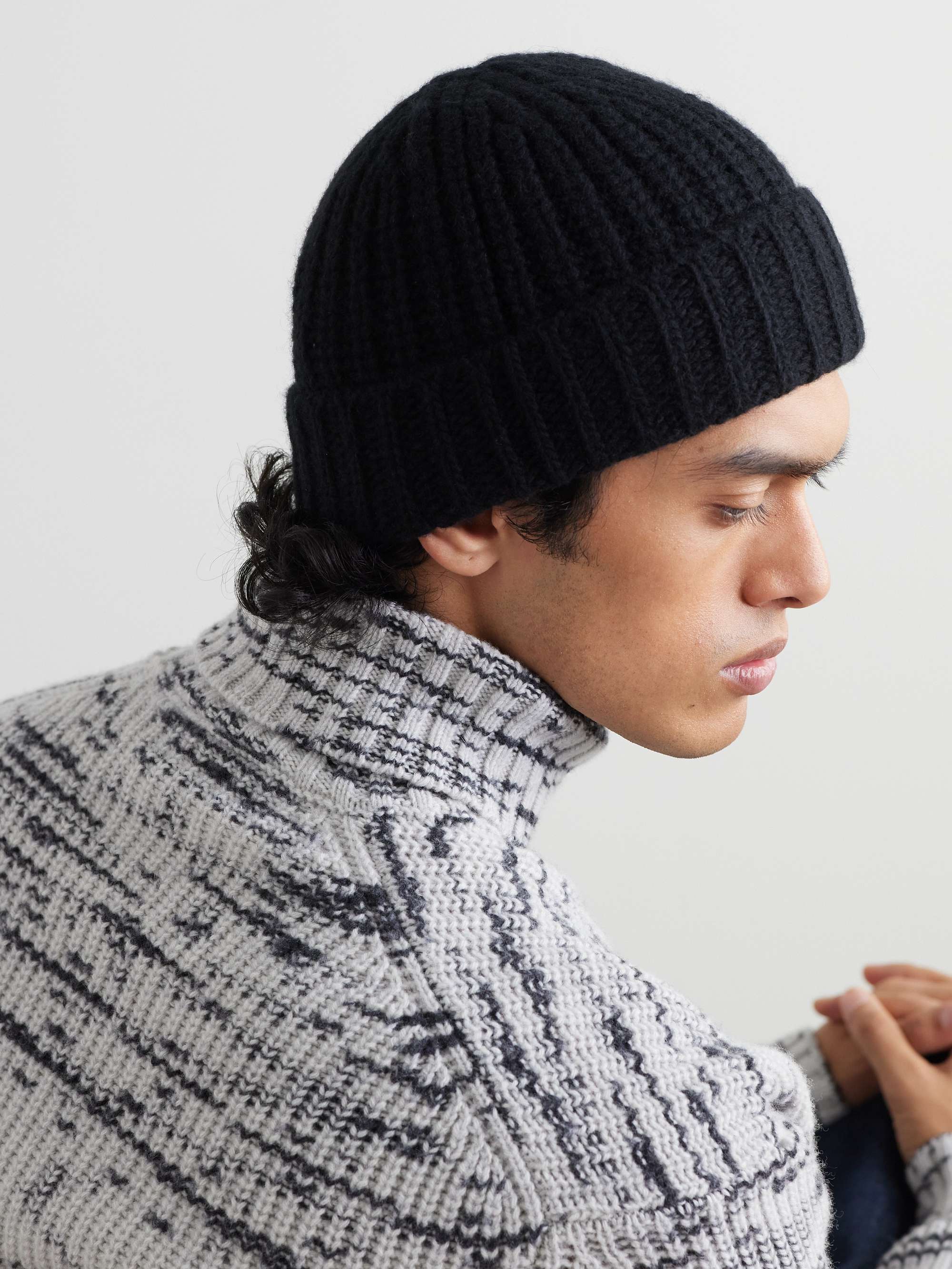 JOHNSTONS OF ELGIN Ribbed Cashmere Beanie