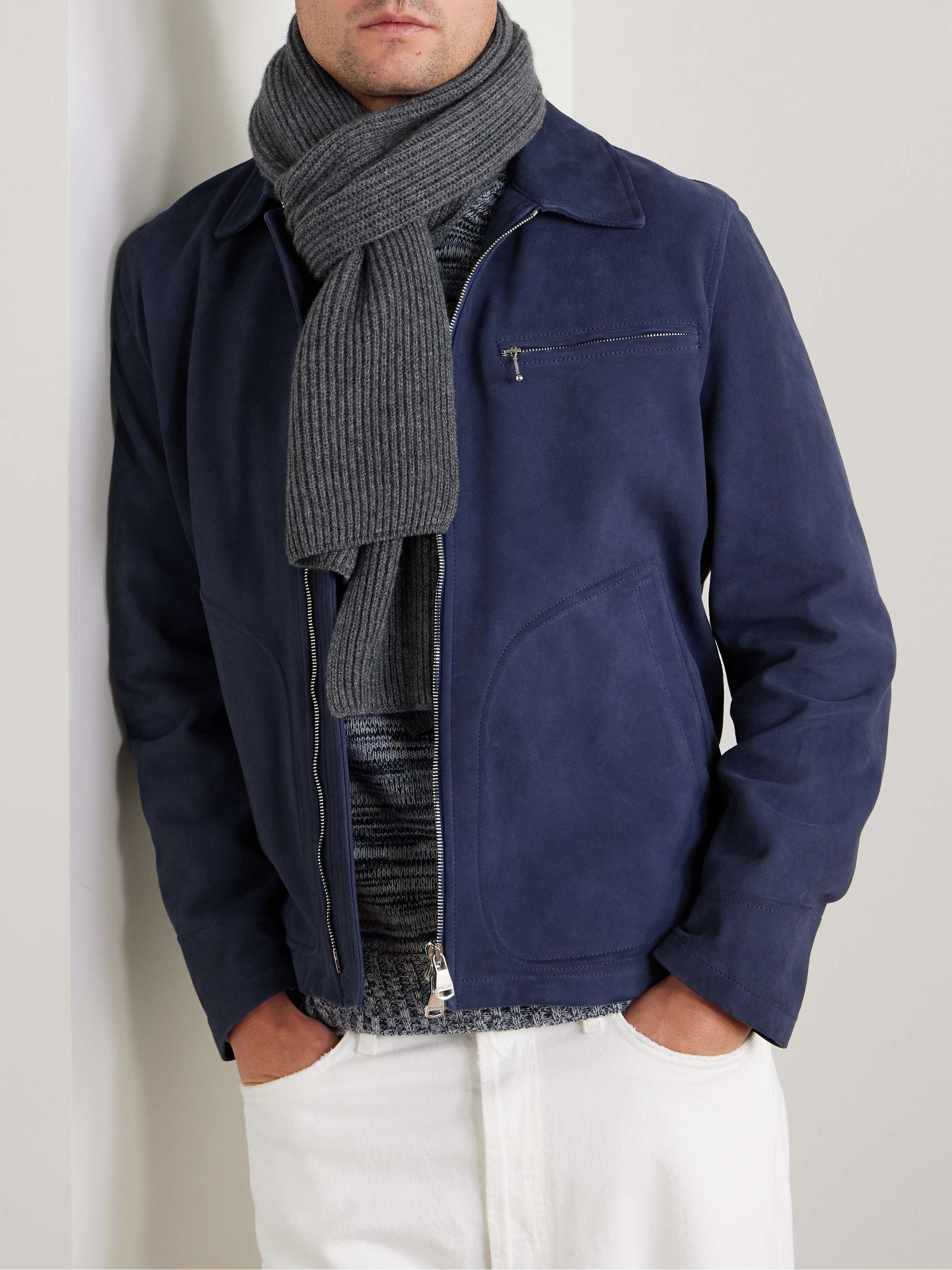 JOHNSTONS OF ELGIN Ribbed Cashmere Scarf