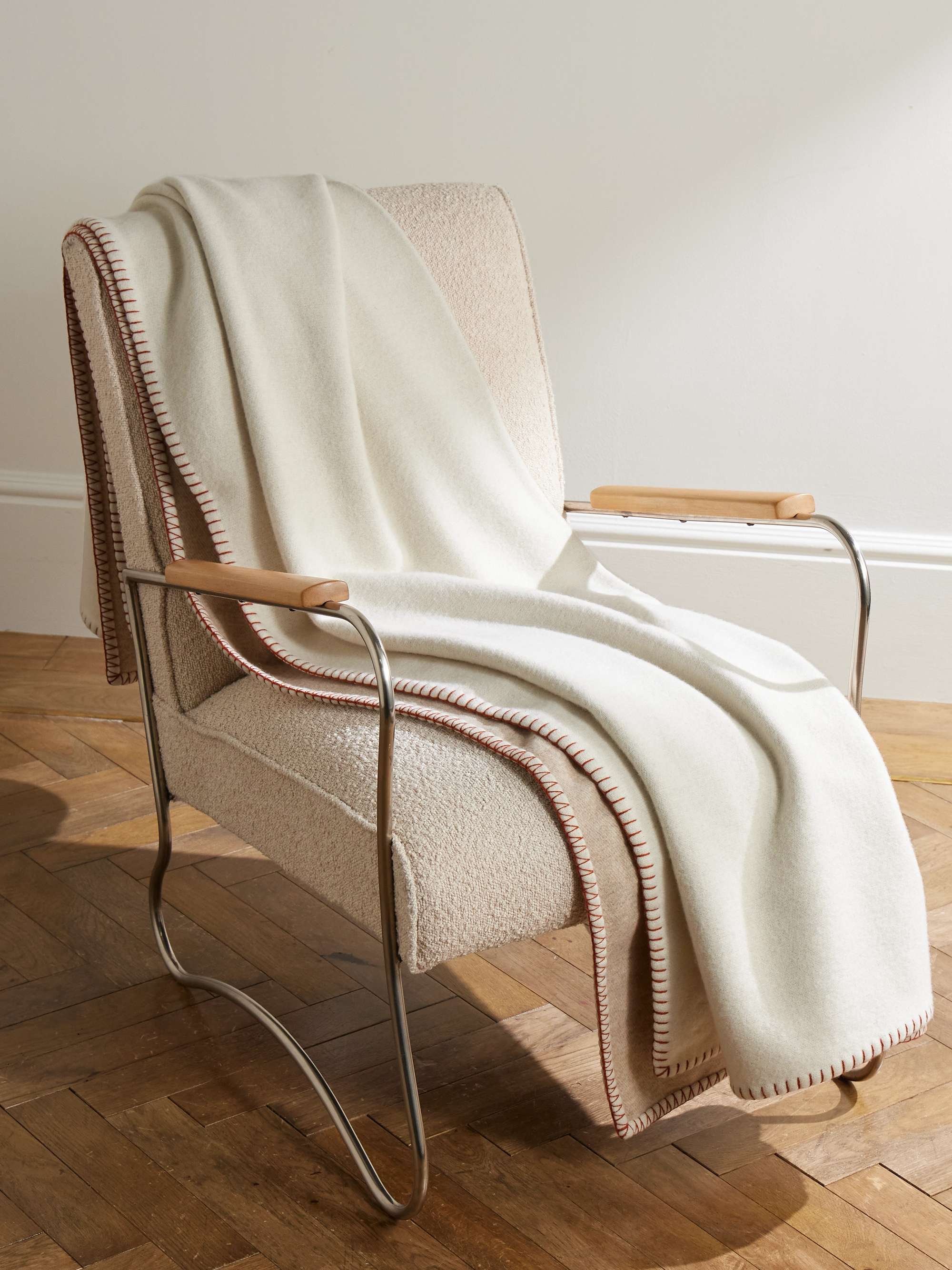 Reversible Wool and Cashmere Blend Throw
