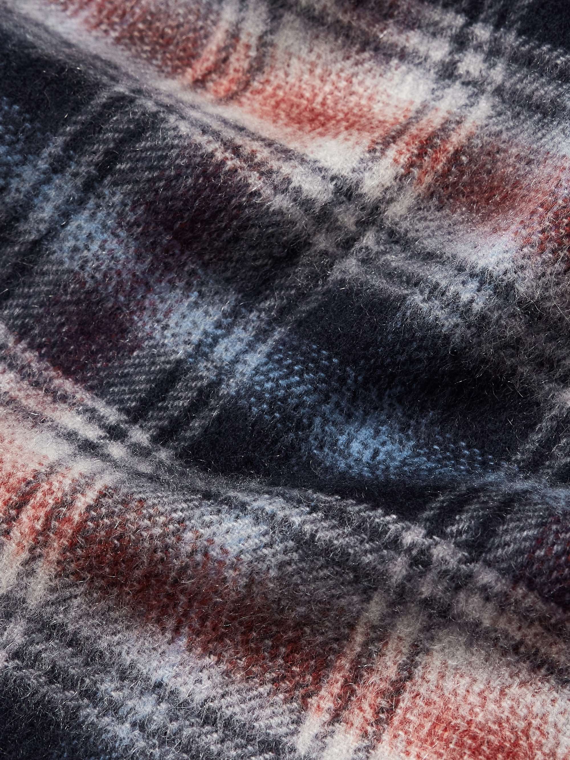 JOHNSTONS OF ELGIN Fringed Checked Cashmere Scarf for Men