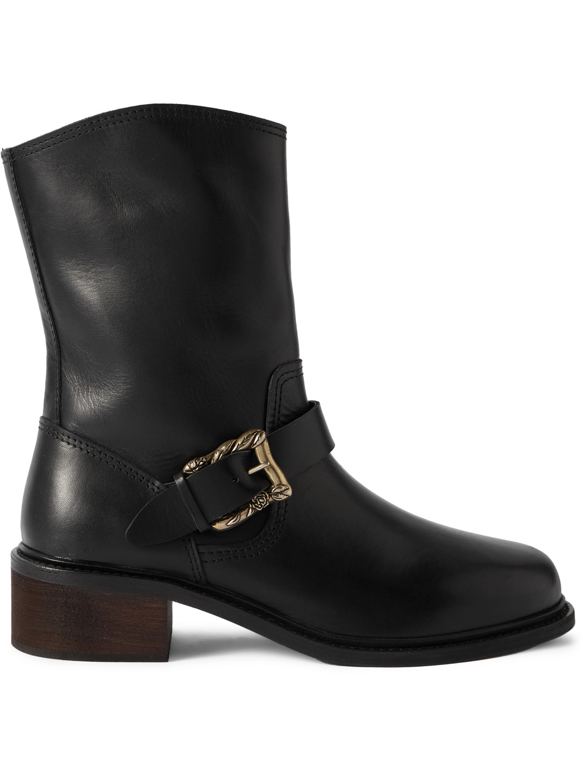 Enfants Riches Deprimes Buckle-embellished Leather Boots In Black