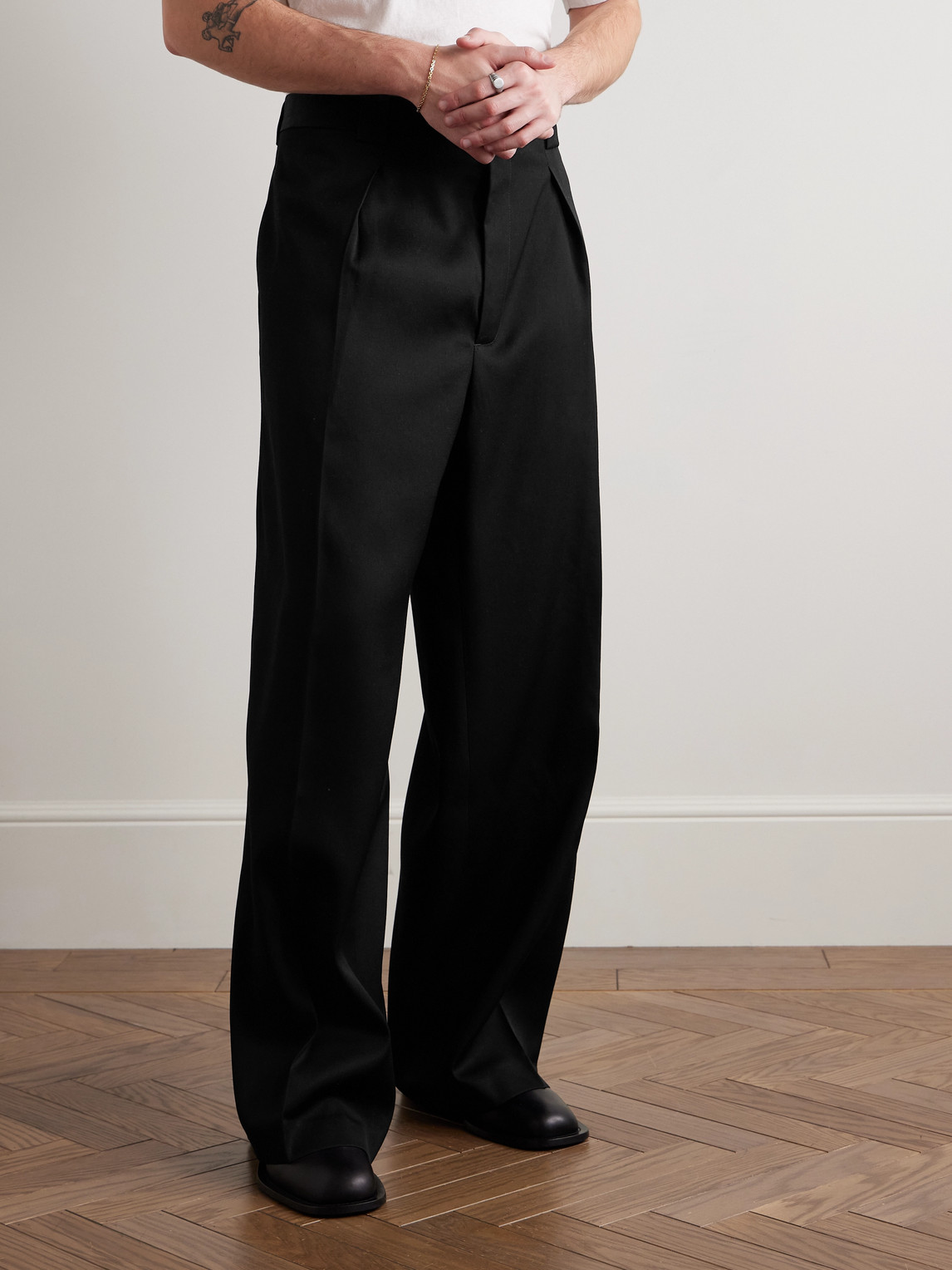  Enfants Riches Déprimés - Boiler Room Wide-leg Pleated Virgin Wool-gabardine Trousers - Men - Black - It 44 