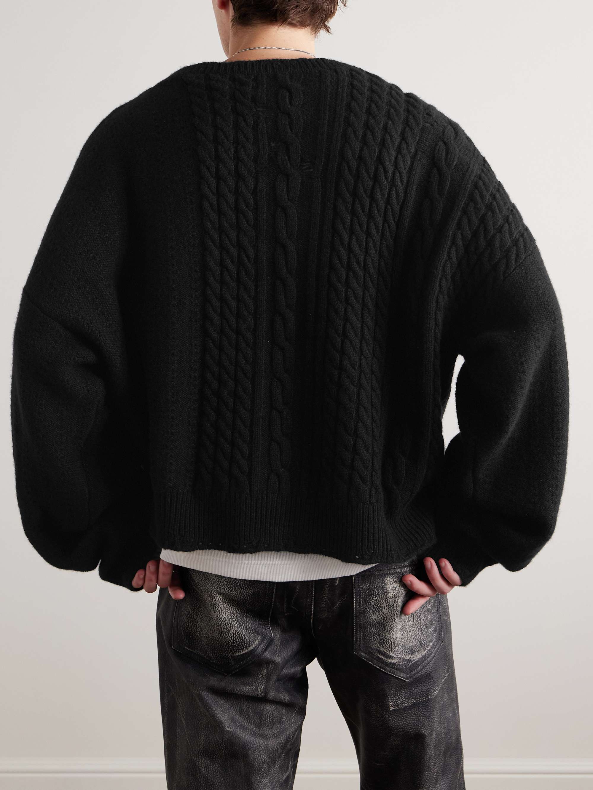ENFANTS RICHES DÉPRIMÉS Oversized Cable-Knit Cashmere ENFANTS RICHES DÉPRIMÉS Oversized Cable-Knit Cashmere