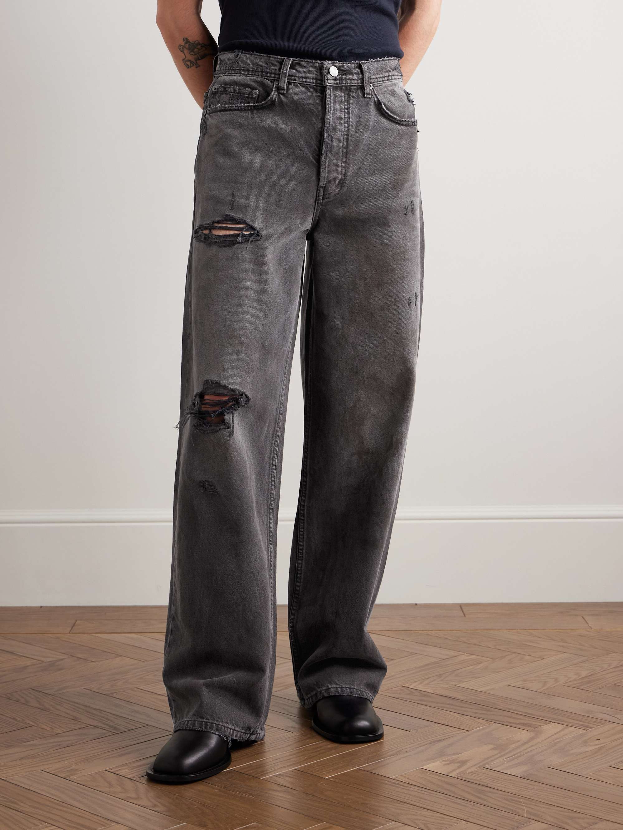 ENFANTS RICHES DÉPRIMÉS Corpse Pose Wide-Leg Distressed ENFANTS RICHES DÉPRIMÉS Corpse Pose Wide-Leg Distressed
