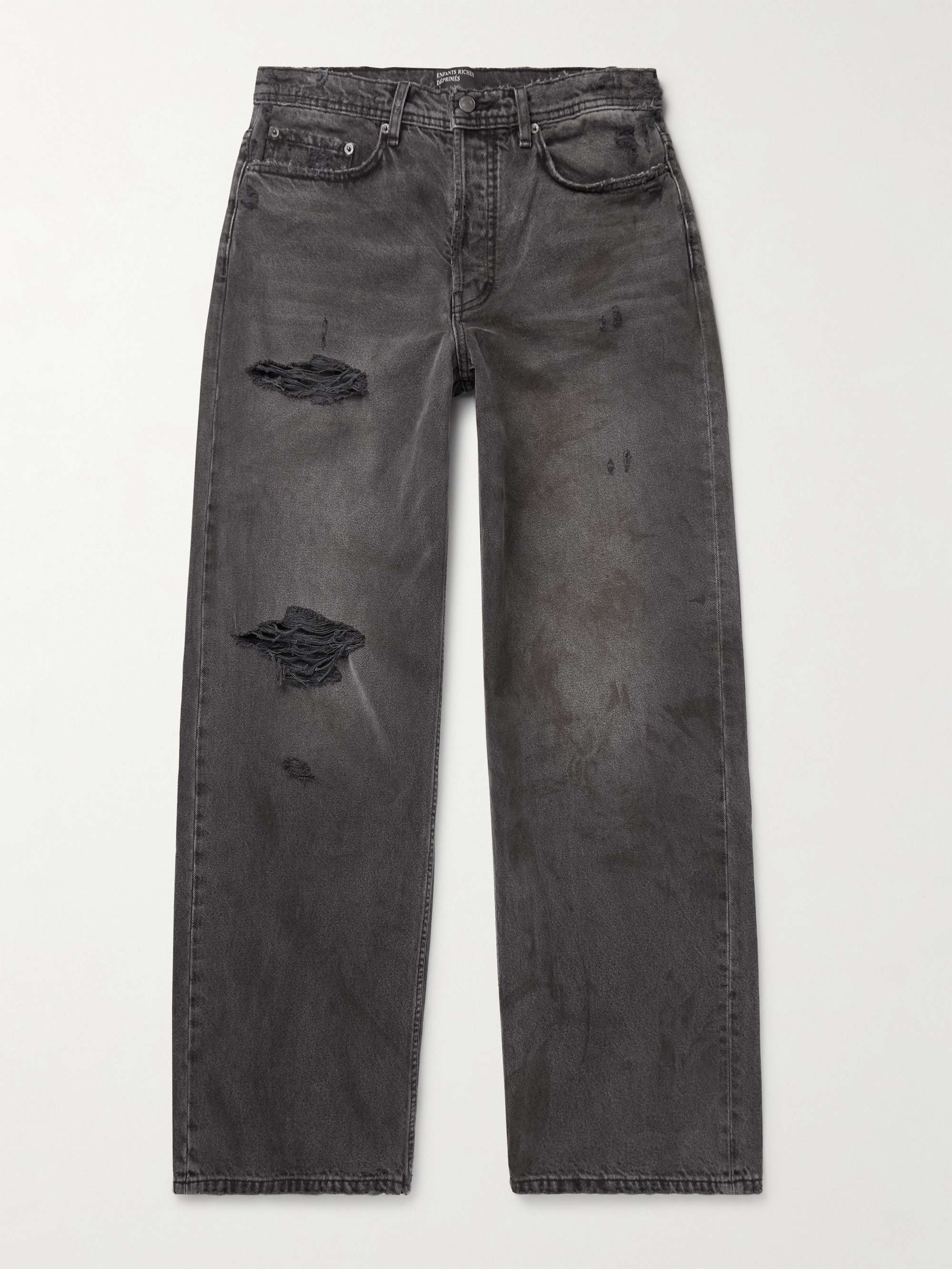 Corpse Pose Wide-Leg Distressed Jeans - gray - UK/US 28