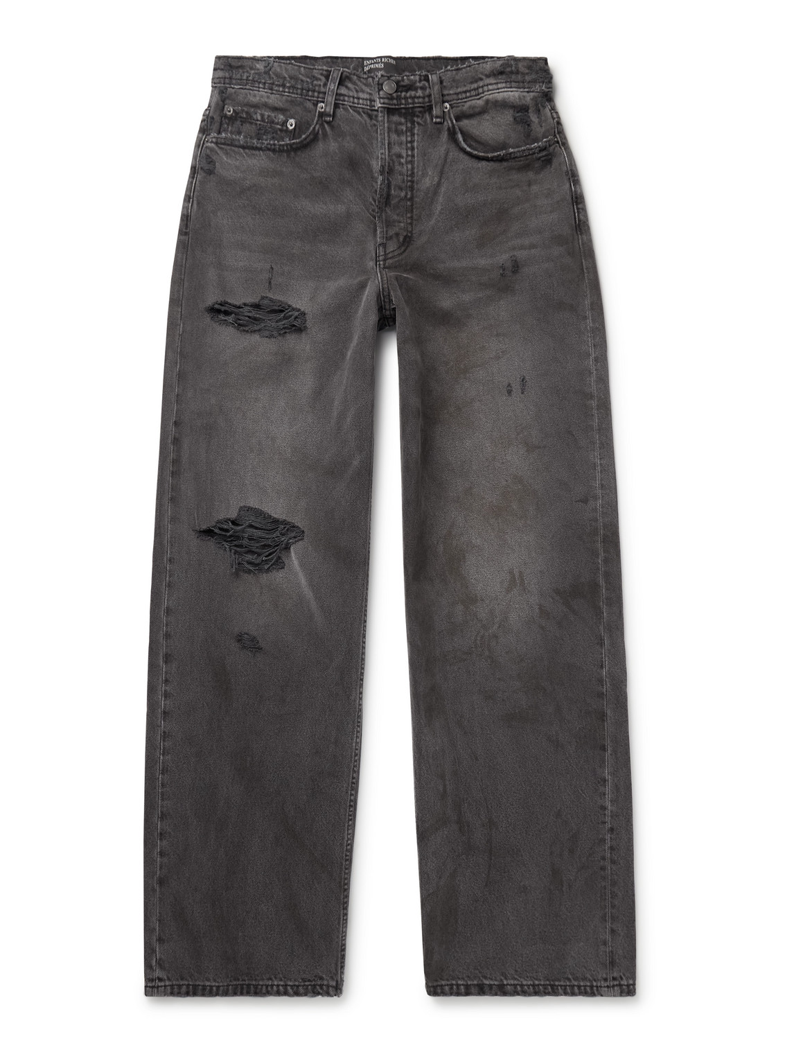 Enfants Riches Deprimes Corpse Pose Wide-leg Distressed Jeans In Gray