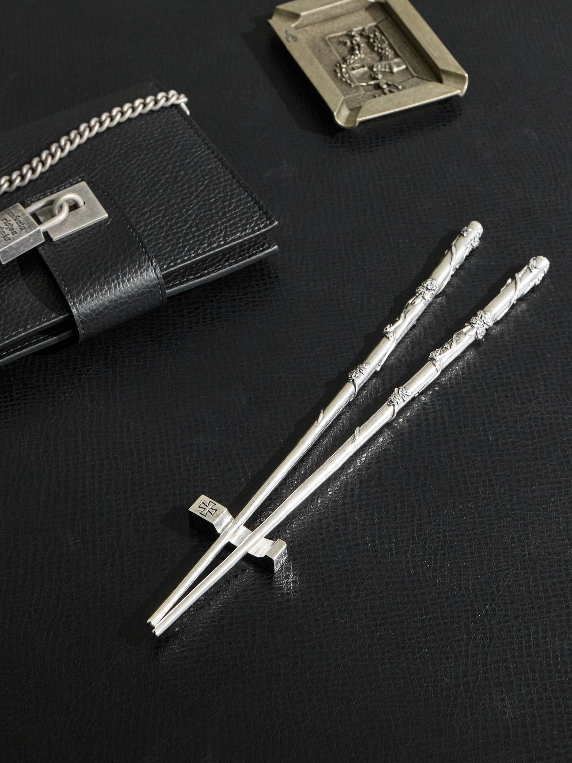 Engraved Silver Chopsticks and Hashioki — 2