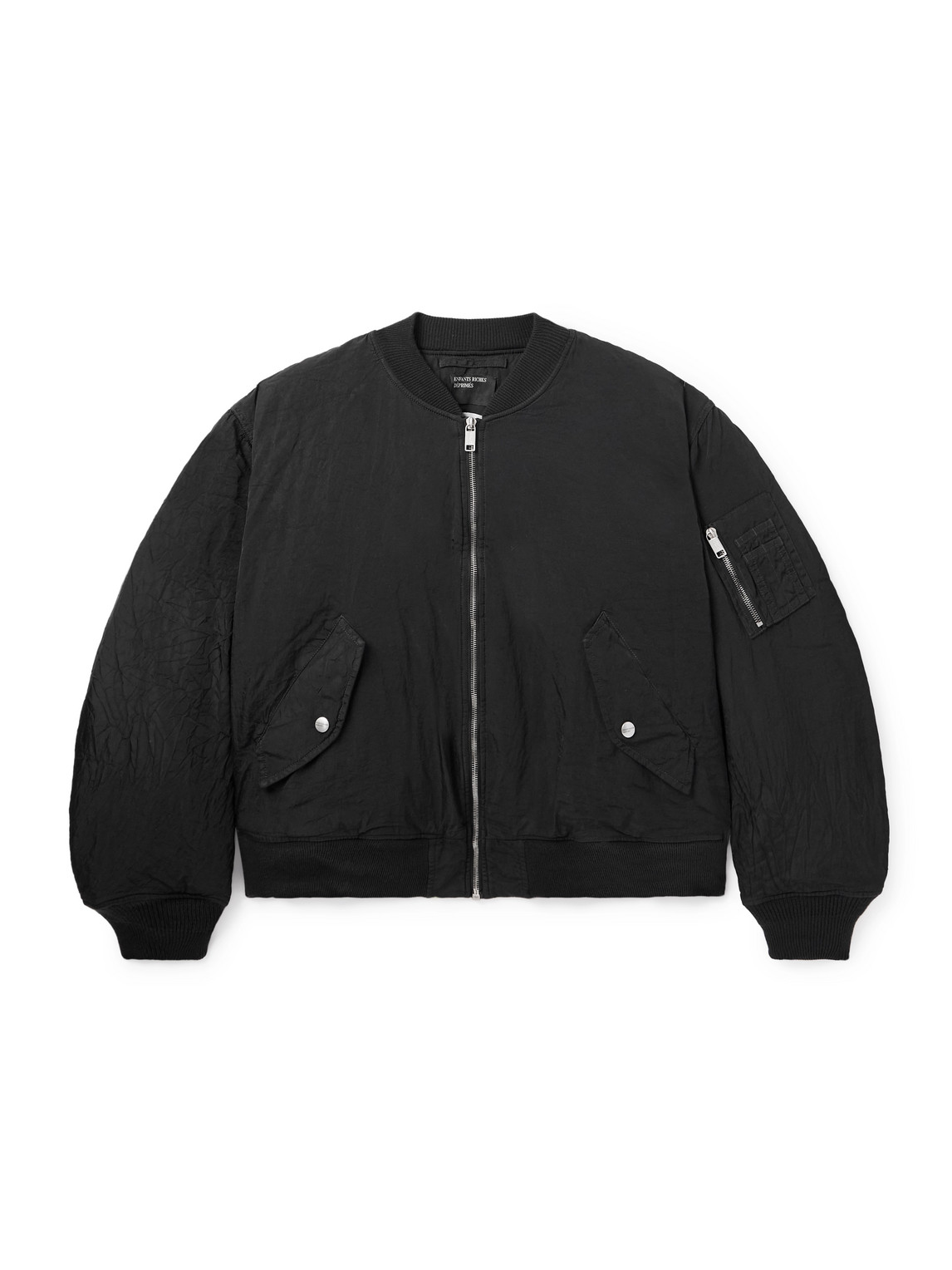 Enfants Riches Deprimes Padded Printed Crinkled-shell Bomber Jacket In Black