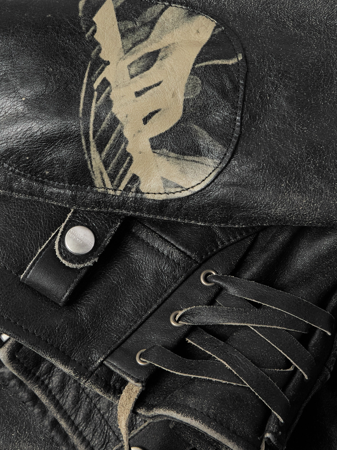 ENFANTS RICHES DEPRIMES PIANIST DISTRESSED LEATHER JACKET