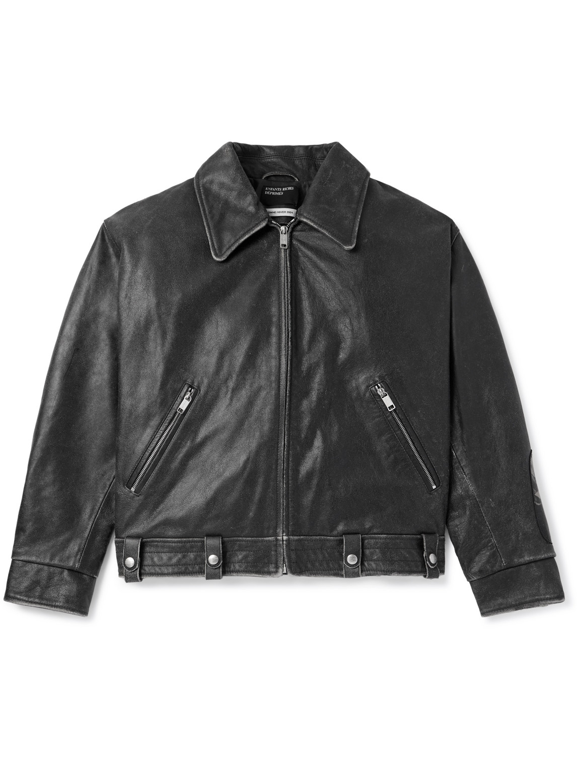 ENFANTS RICHES DEPRIMES PIANIST DISTRESSED LEATHER JACKET