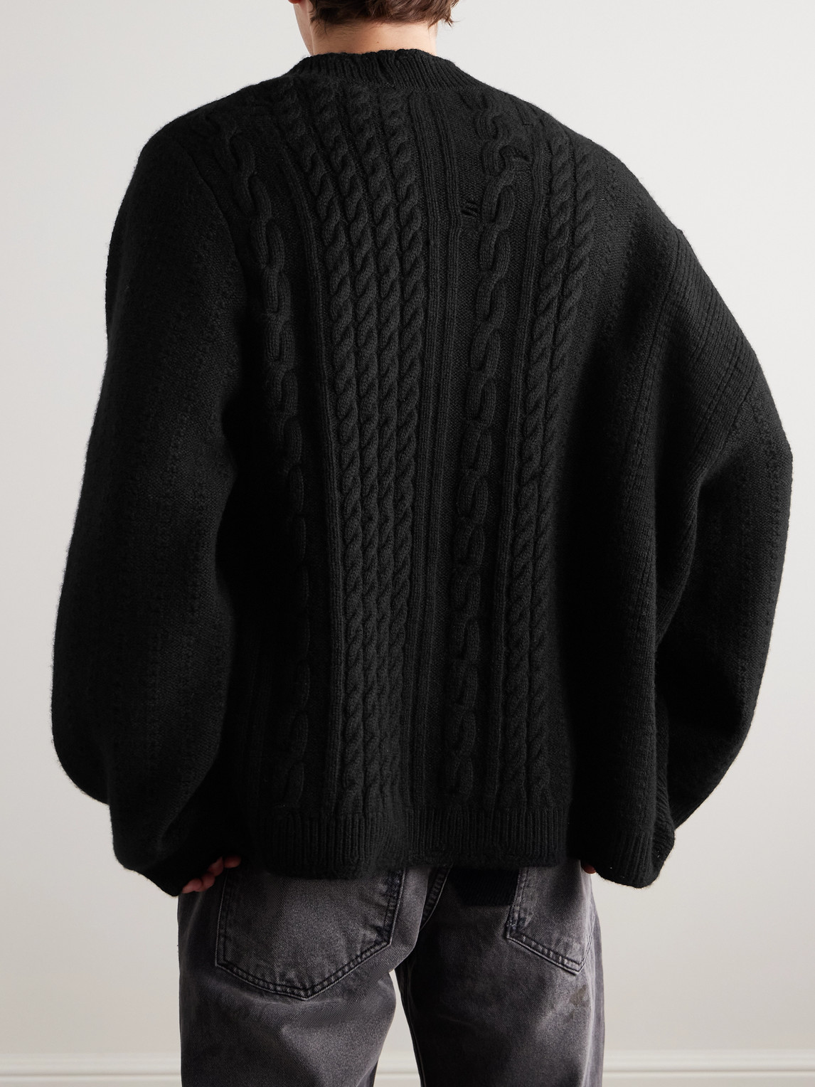 Enfants Riches Deprimes Cable-knit Cashmere Cardigan In Black