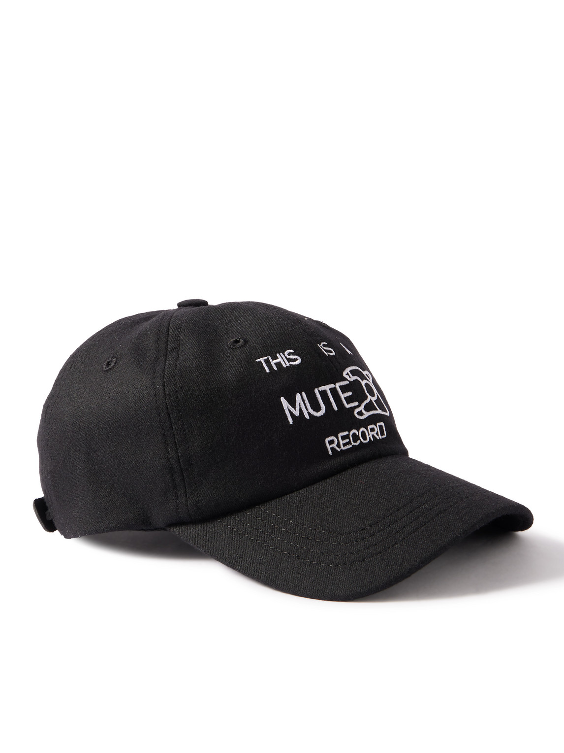 Enfants Riches Deprimes Mute Record Logo-embroidered Wool-twill Baseball Cap In Black