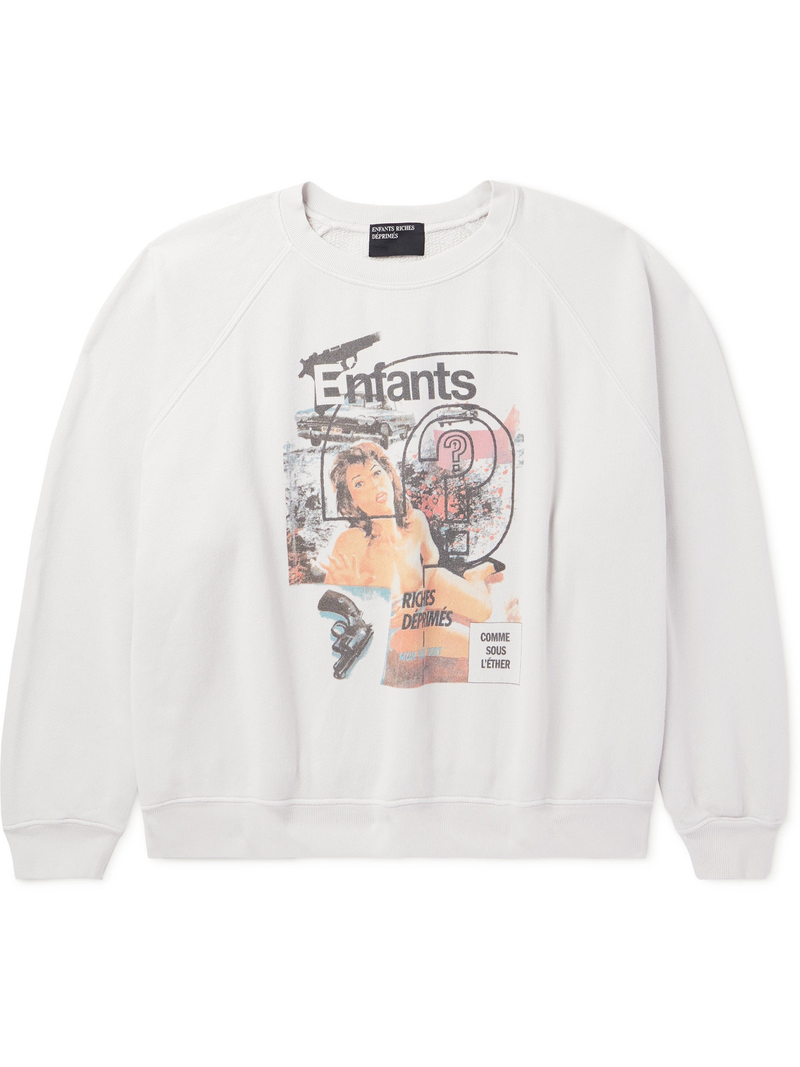 Enfants Riches Deprimes Thrilling Cropped Printed Cotton-jersey Sweatshirt In White