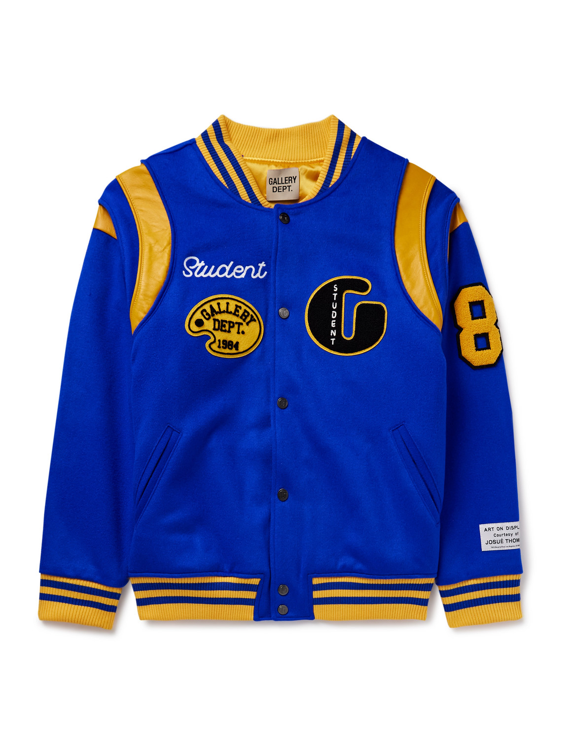 Logo-Embroidered Appliquéd Leather-Trimmed Wool-Blend Felt Varsity Jacket