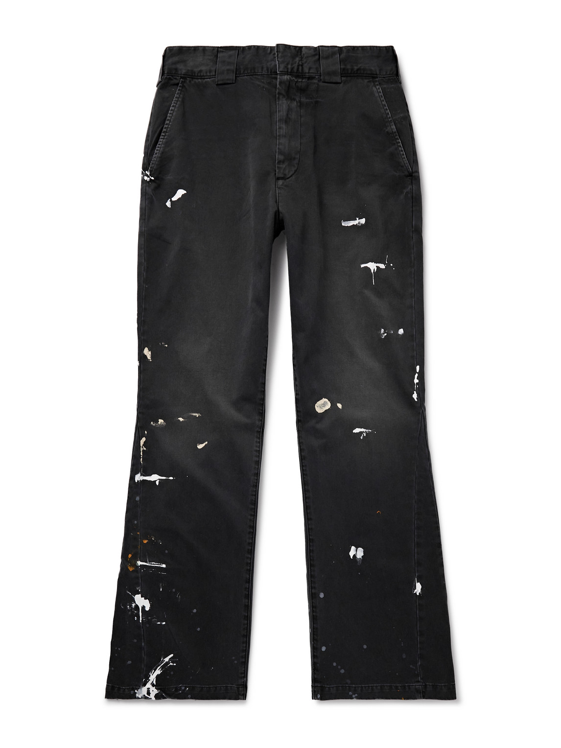 Gallery Dept. Slim-fit Flared Paint-splattered Jeans In Black