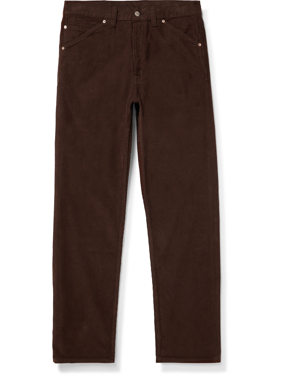 Drake's Slim-fit Straight-leg Cotton-corduroy Trousers In Brown