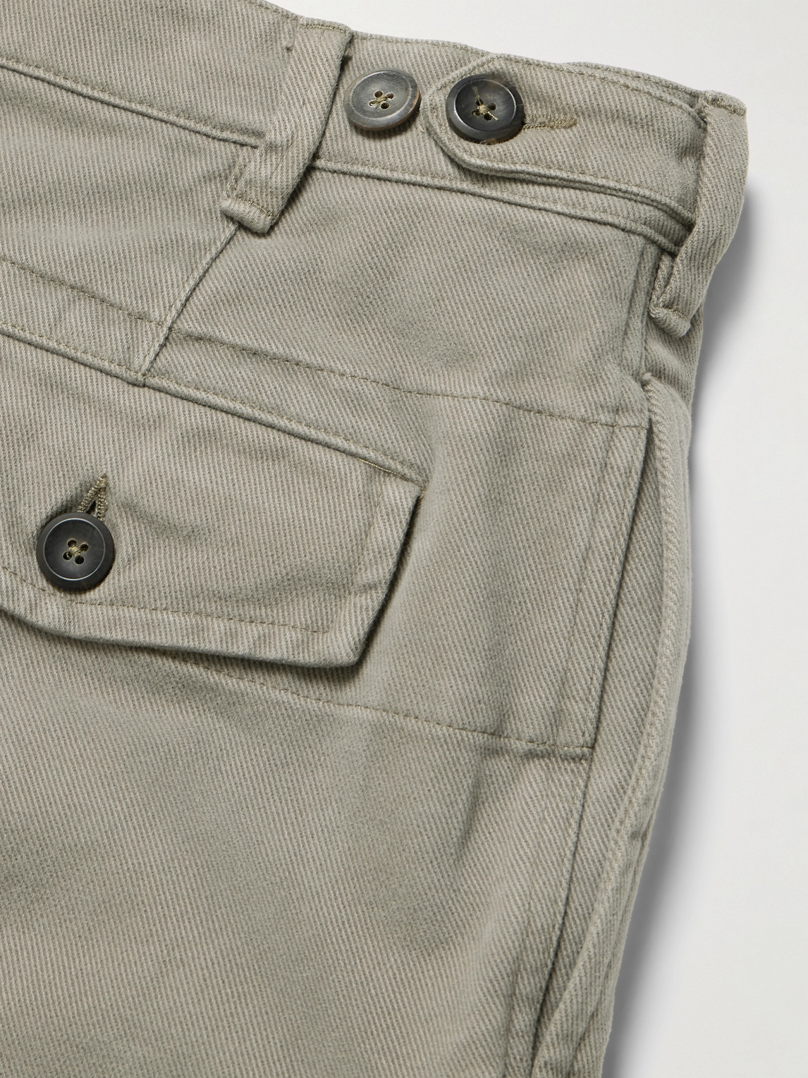 Shop Drake's Games Tapered Pleated Cotton-twill Suit Trousers In Green